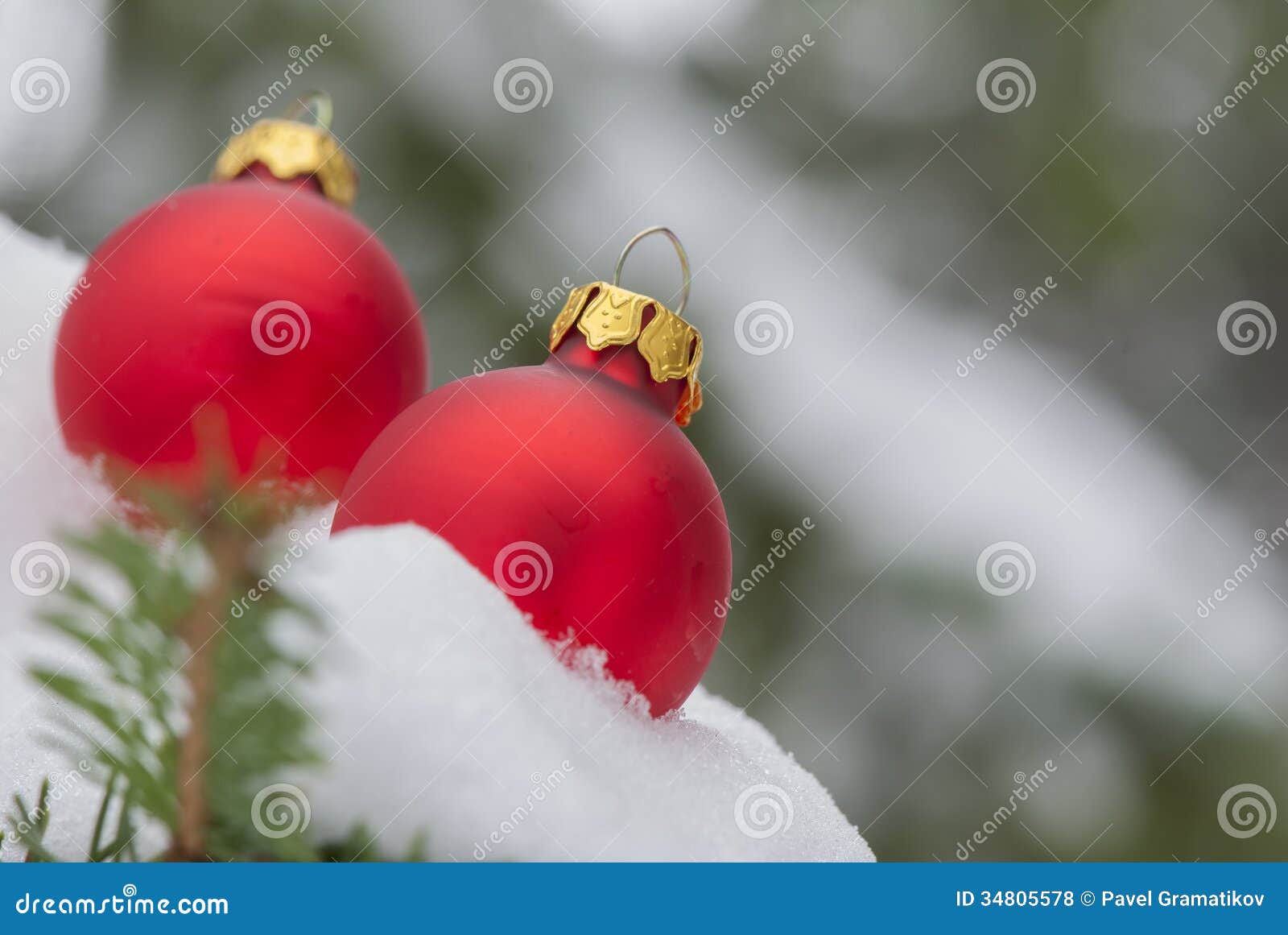 Red Christmas ornament stock photo. Image of snow, seasonal 34805578