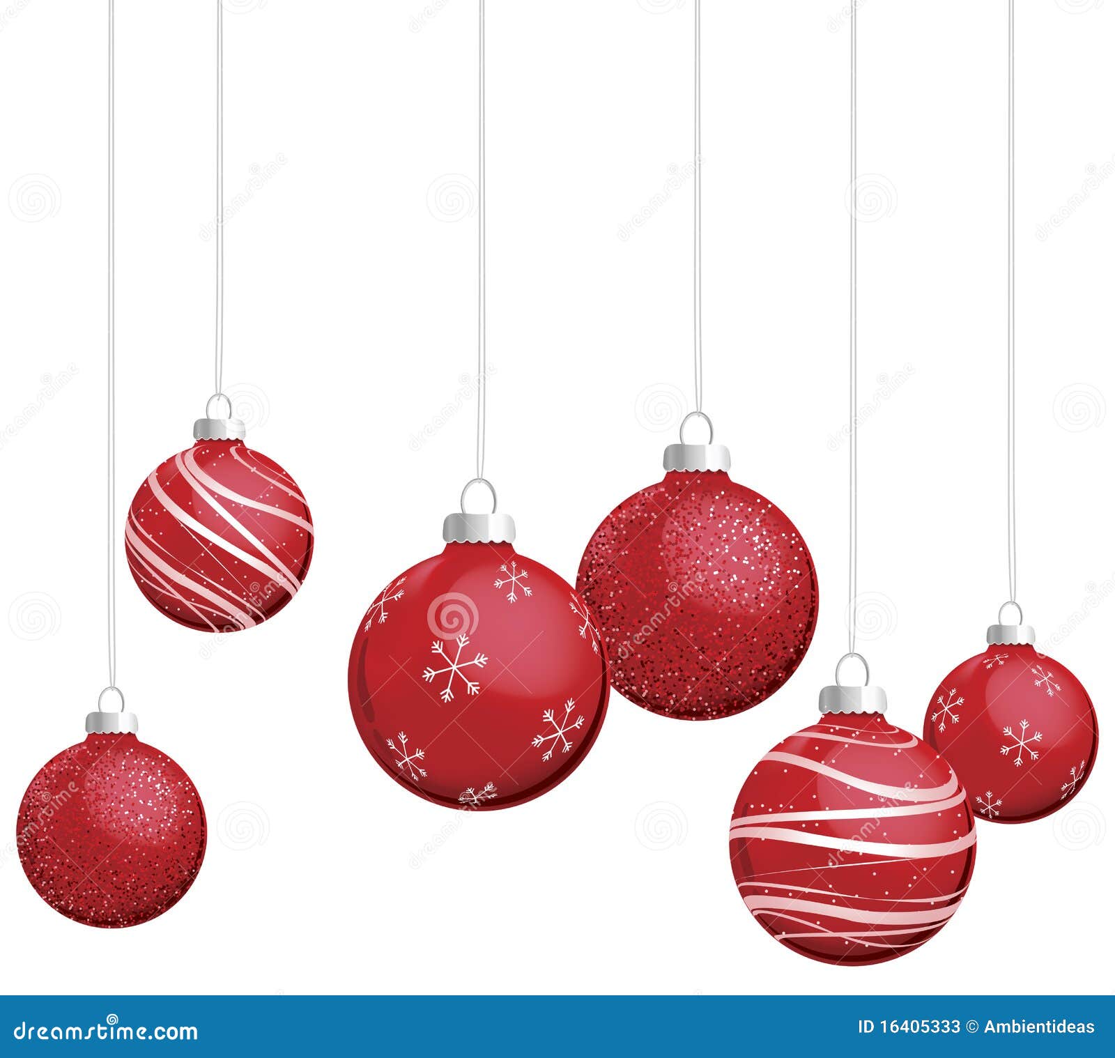 Red Christmas Ornaments stock vector. Illustration of vector 16405333