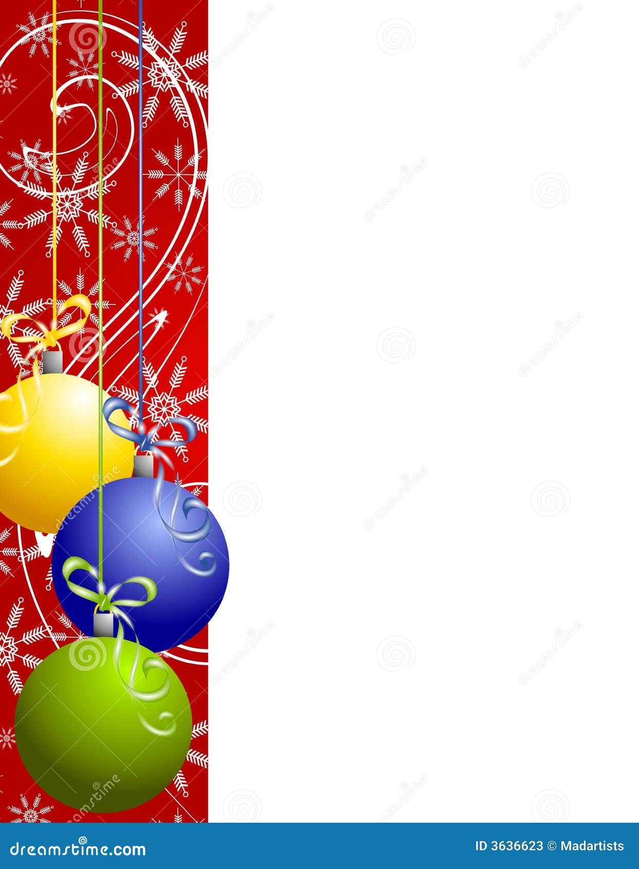 Red Christmas Ornaments Border Stock Illustration Illustration of