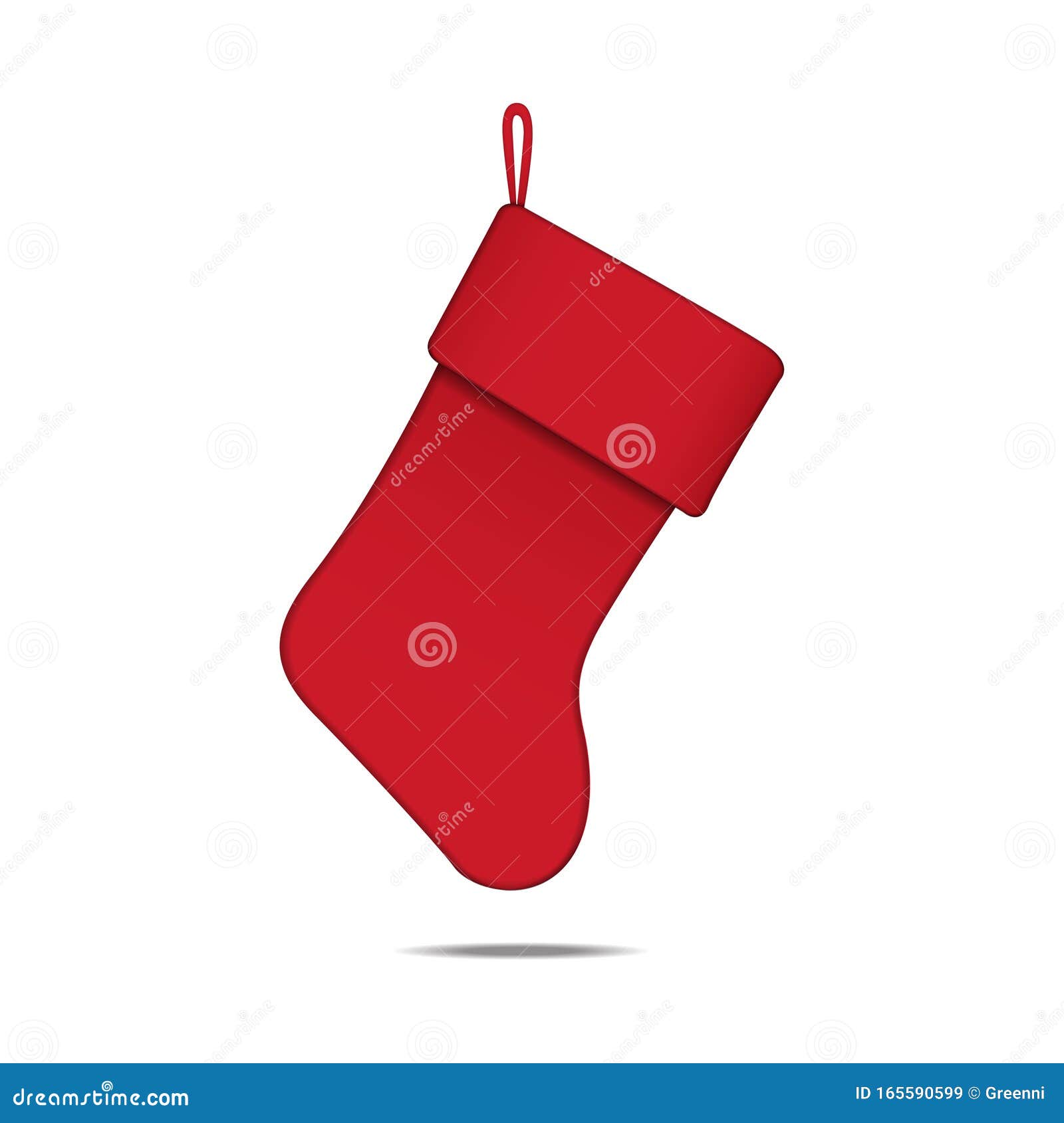 Download Red Christmas Sock With Hanger. Vector Mockup Template ...