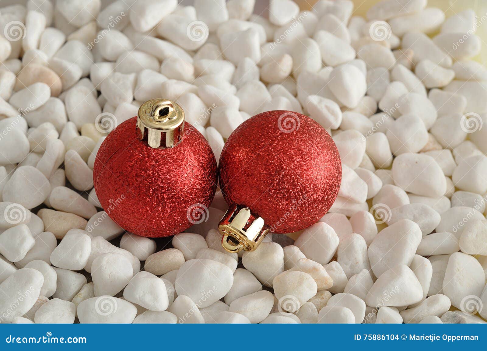 Red Christmas tree baubles stock photo. Image of bauble 75886104