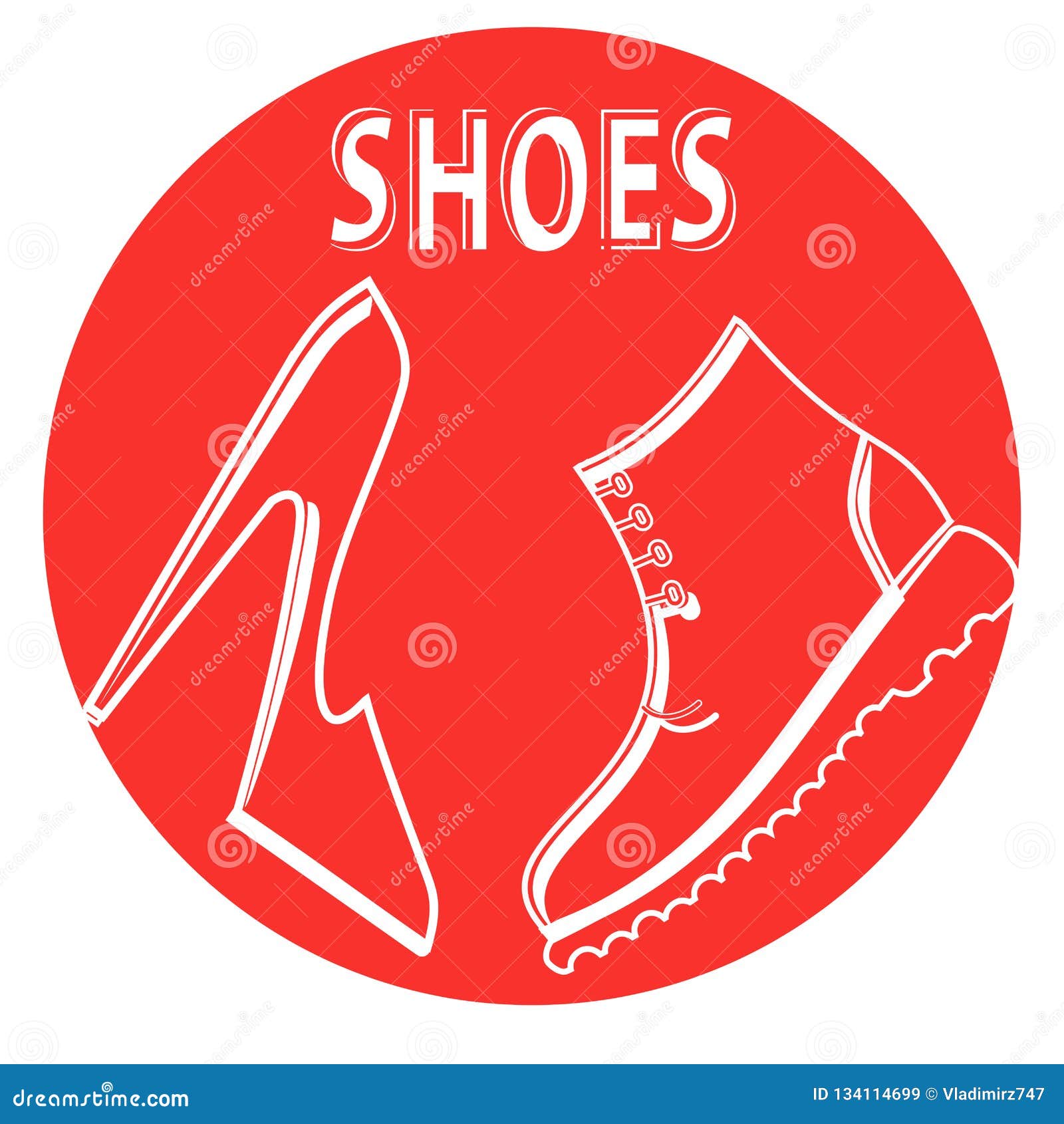 Round Sign Shop Men`s and Women`s Shoes Stock Vector - Illustration of ...