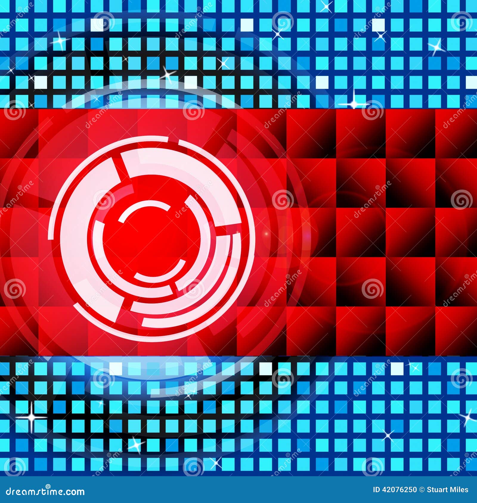 Red Circles Background Means Record and LP Discs Stock Illustration