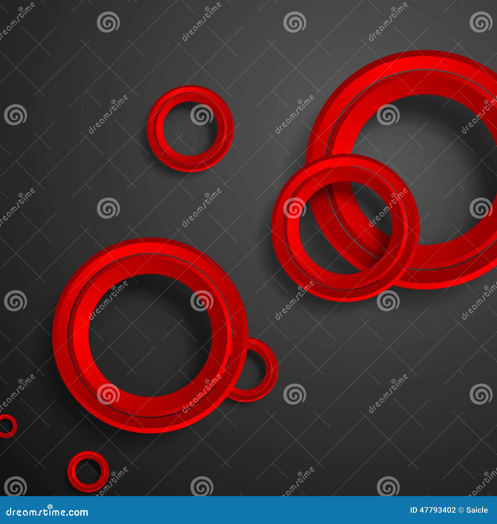 Red Circles on Black Background Stock Vector Illustration of contrast