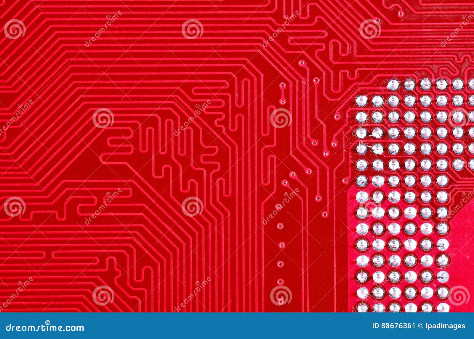 red circuit board texture background of computer motherboard stock red circuit background