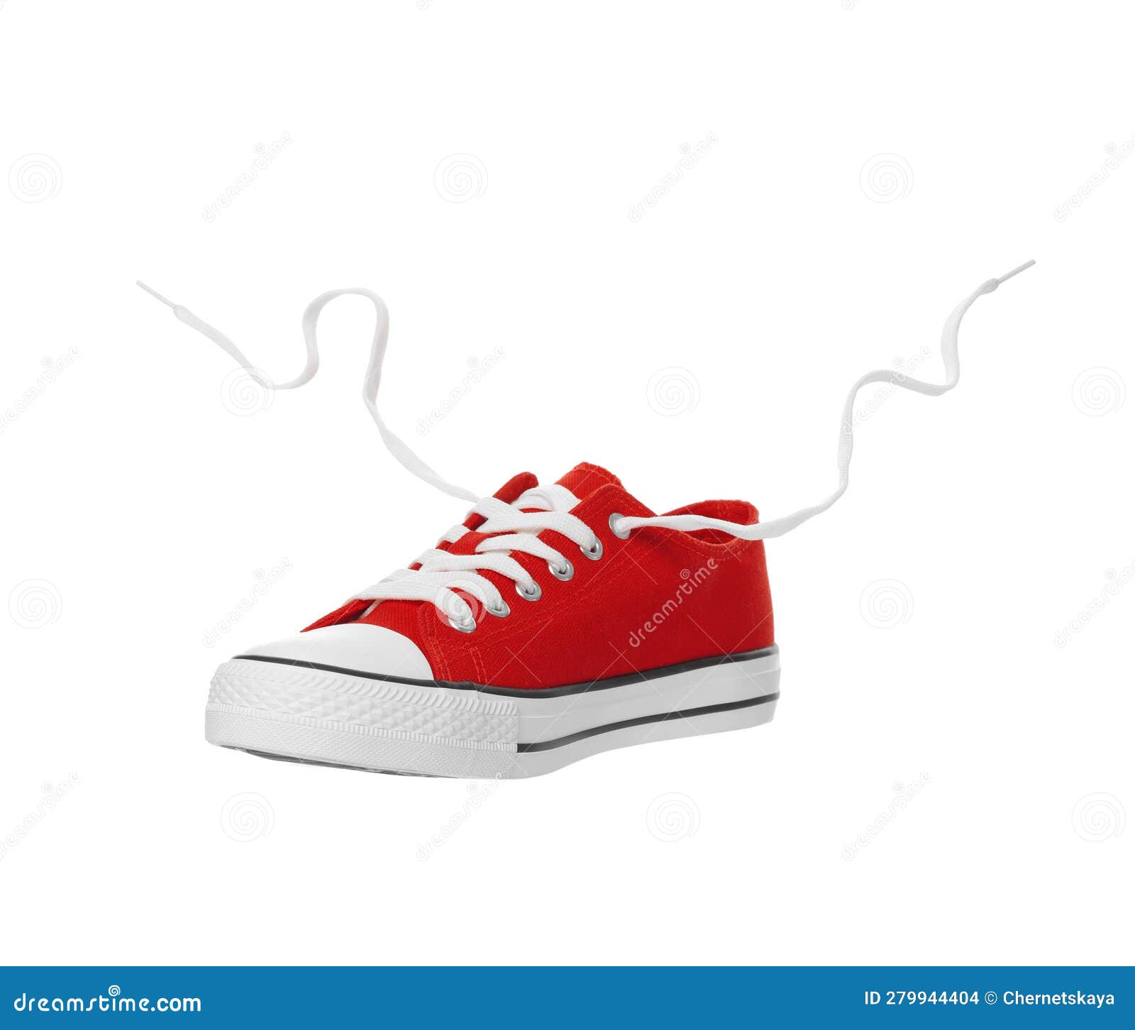 Red Classic Old School Sneaker Isolated Stock Photo - Image of footwear ...