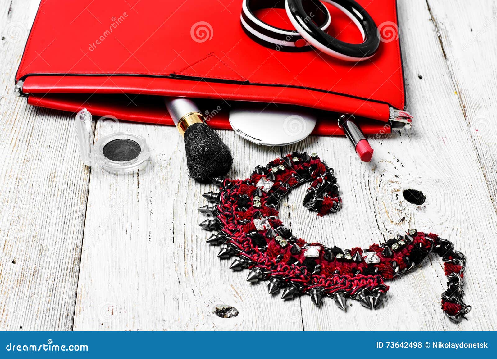 Red Clutch Bag and Ladies Accessories Stock Photo - Image of clutch ...