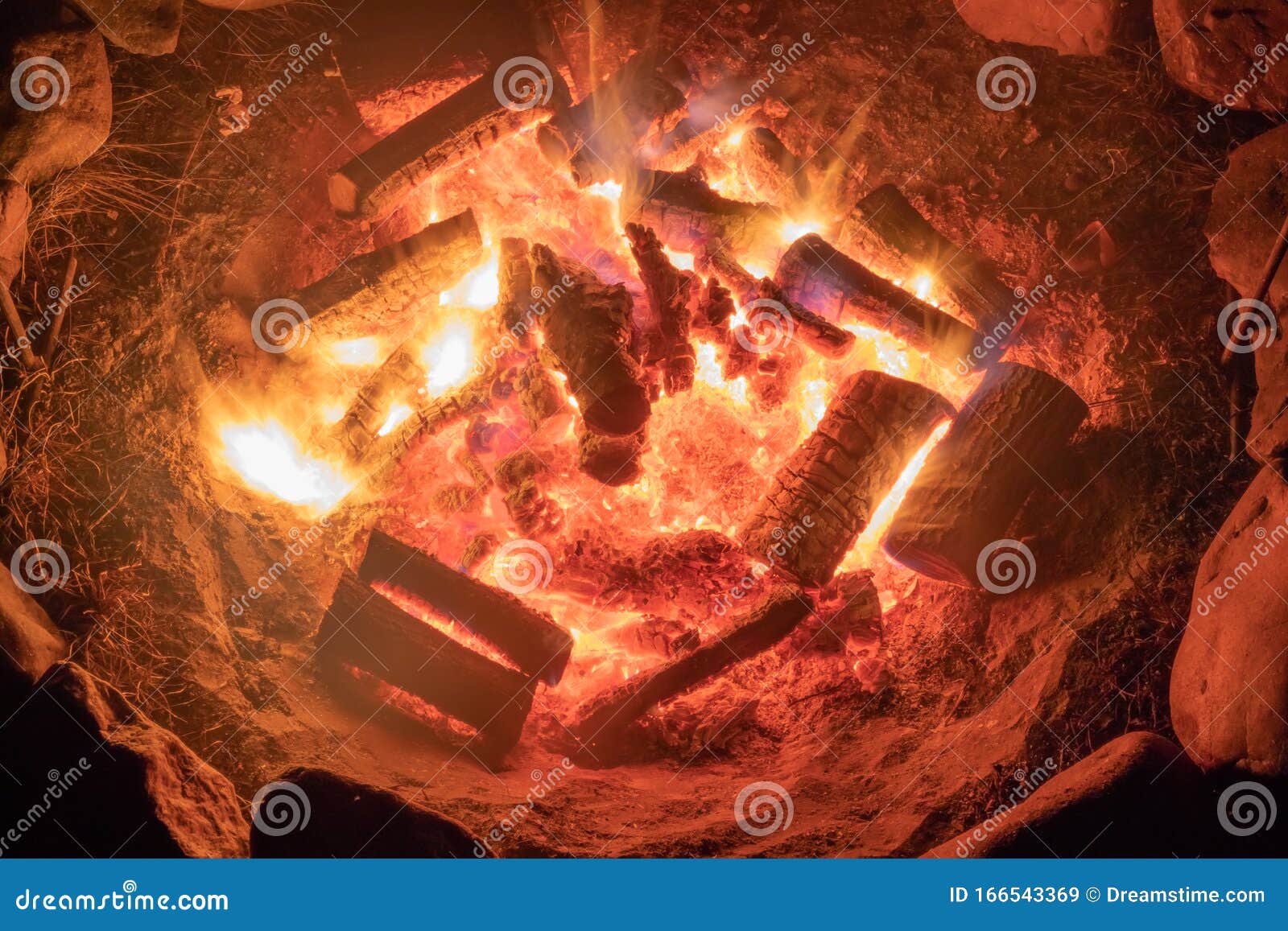 Red Coals of a Fire Burn Out at Night Stock Image Image of danger