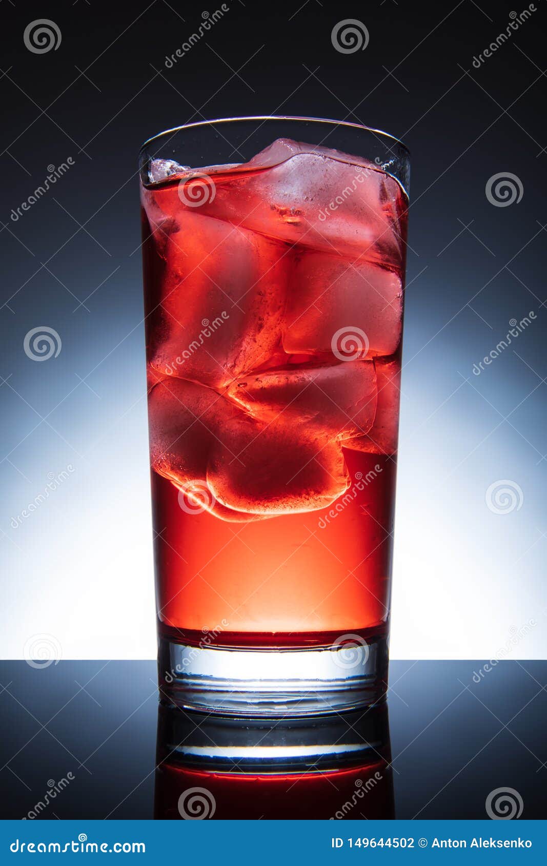 Download Red Cocktail With Ice, Tall Glass Stock Photo - Image of strawberry, cocktail: 149644502