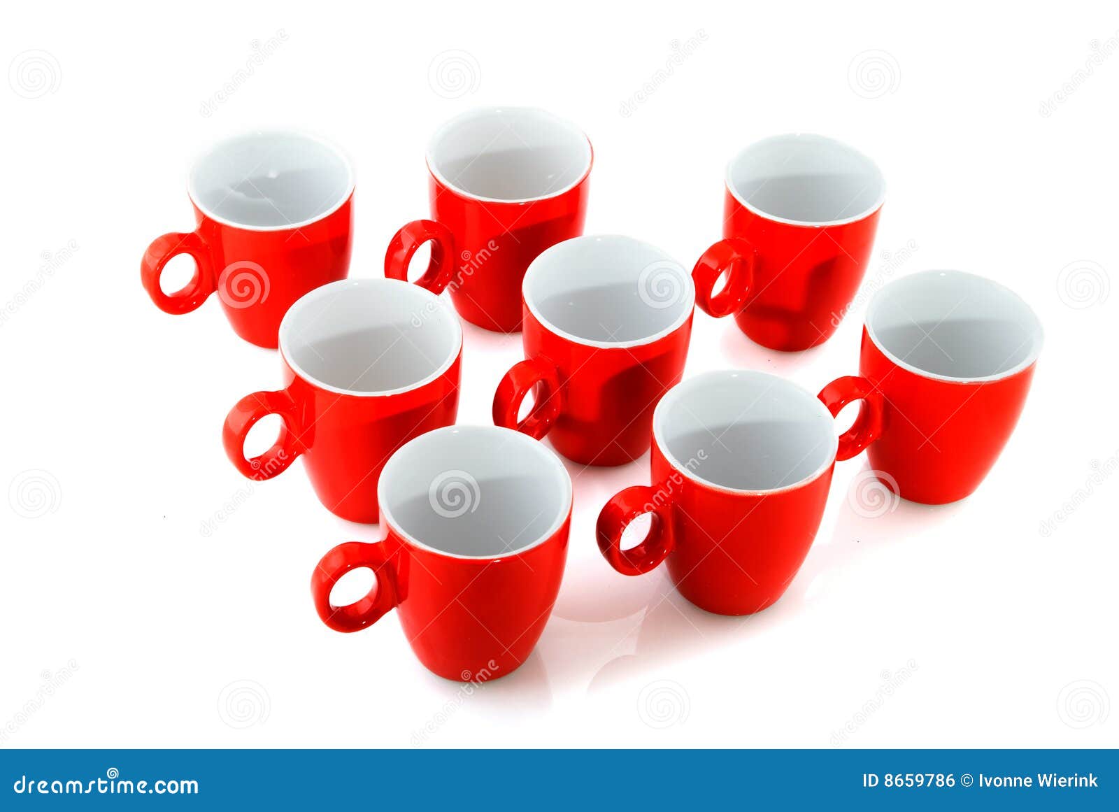 Red coffee mugs stock photo. Image of crockery, little 8659786