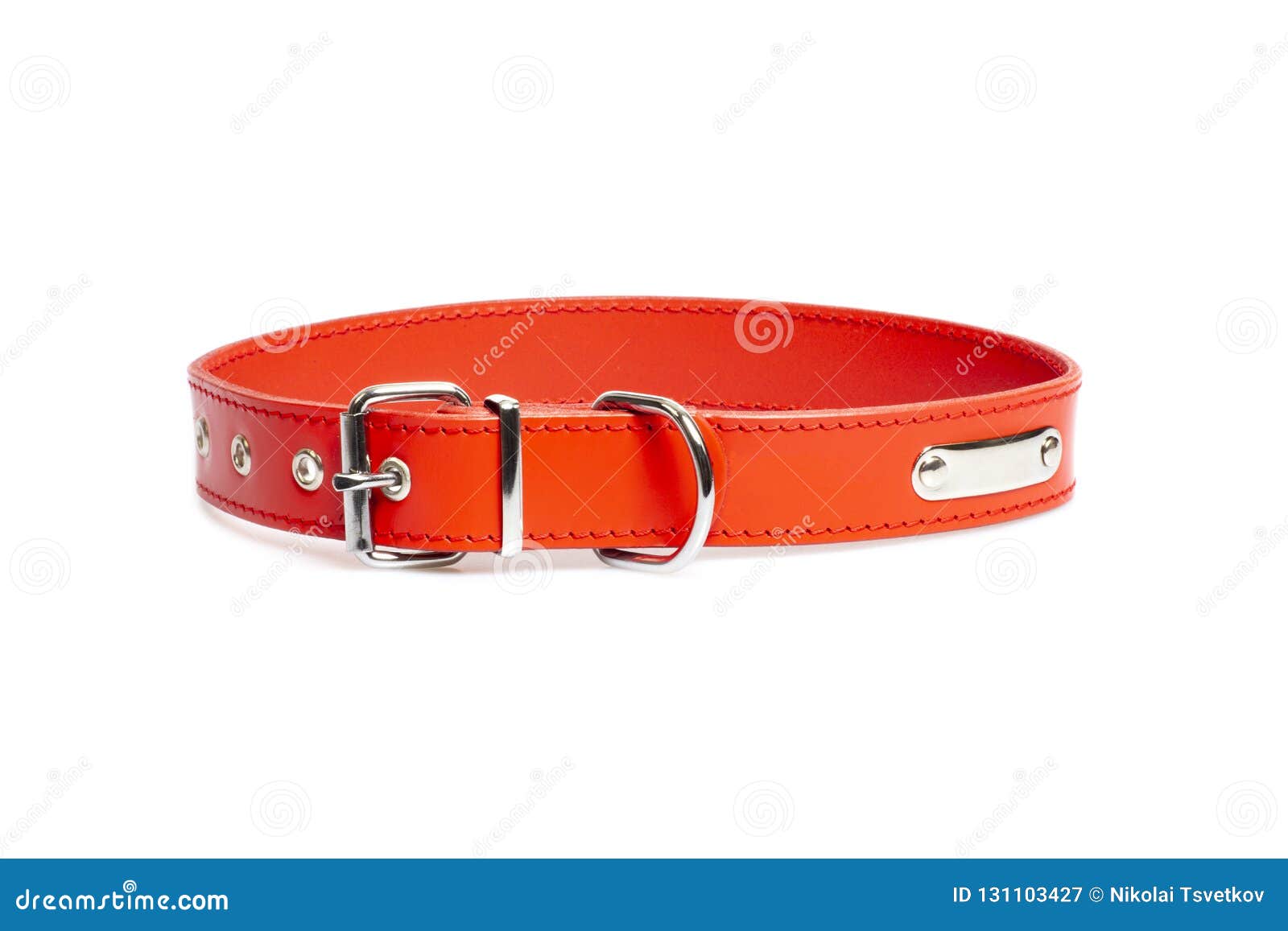 red collar  on white background