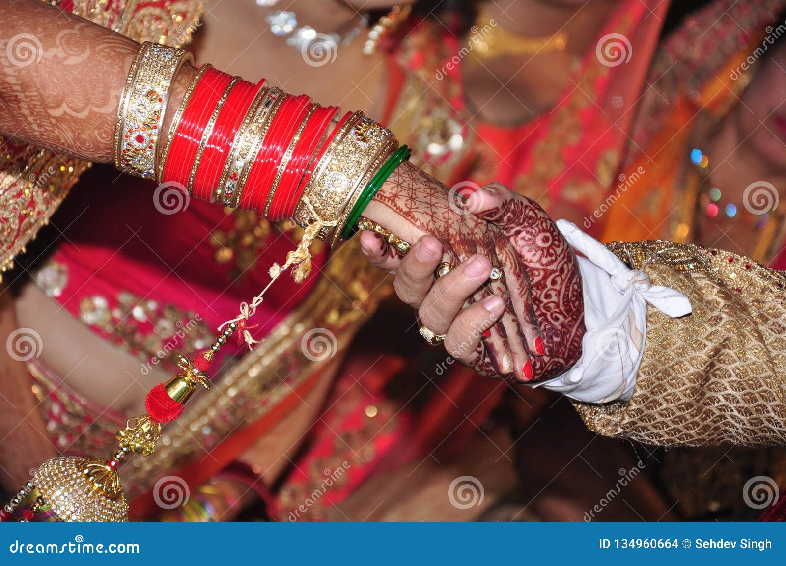 Indian Couple Hands in Marriage Stock Photo - Image of henna ...