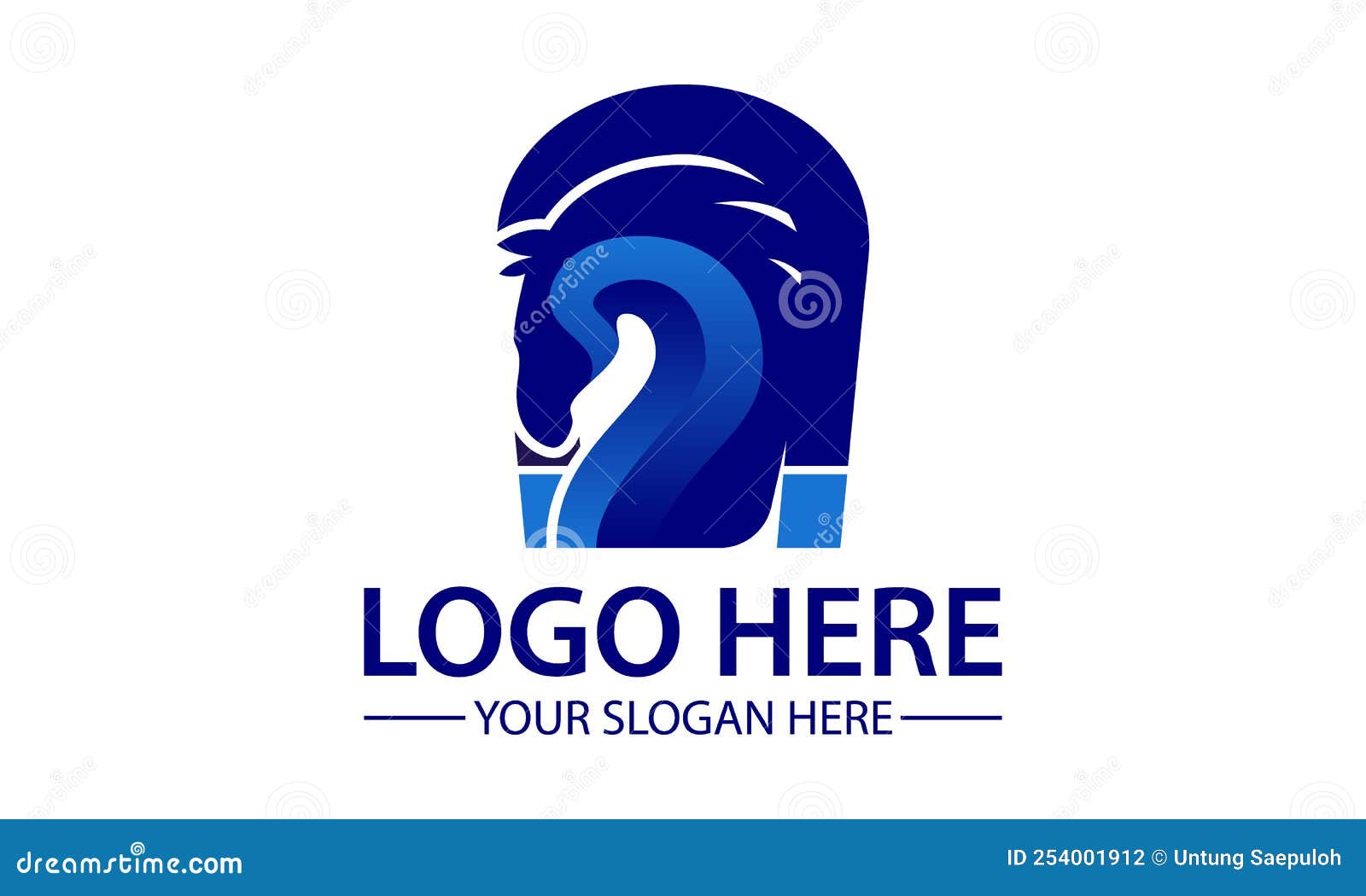 Blue Color Horseshoe Logo Design Stock Vector Illustration of antique