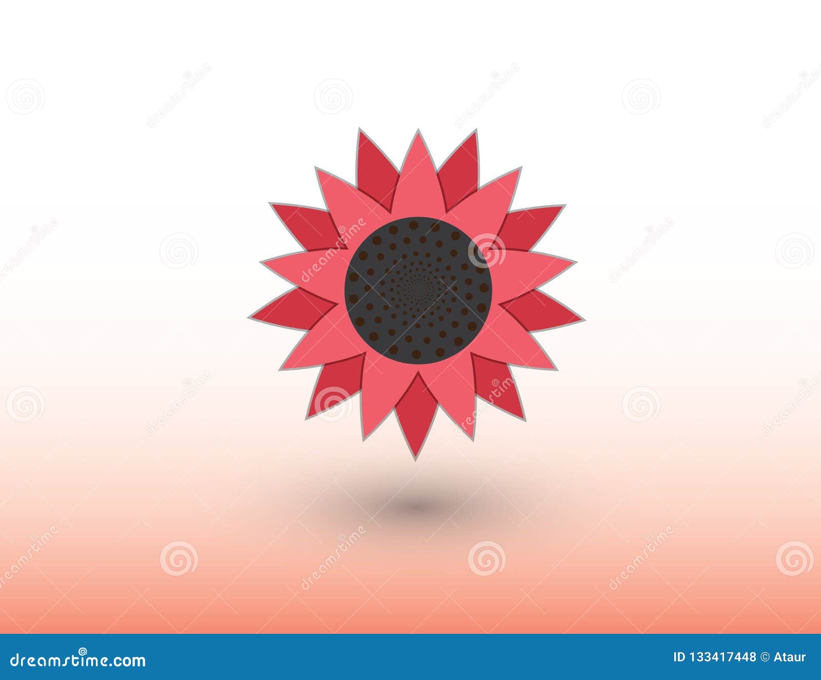 Download A Red Color Sunflower Vector Logo On White Background With ...