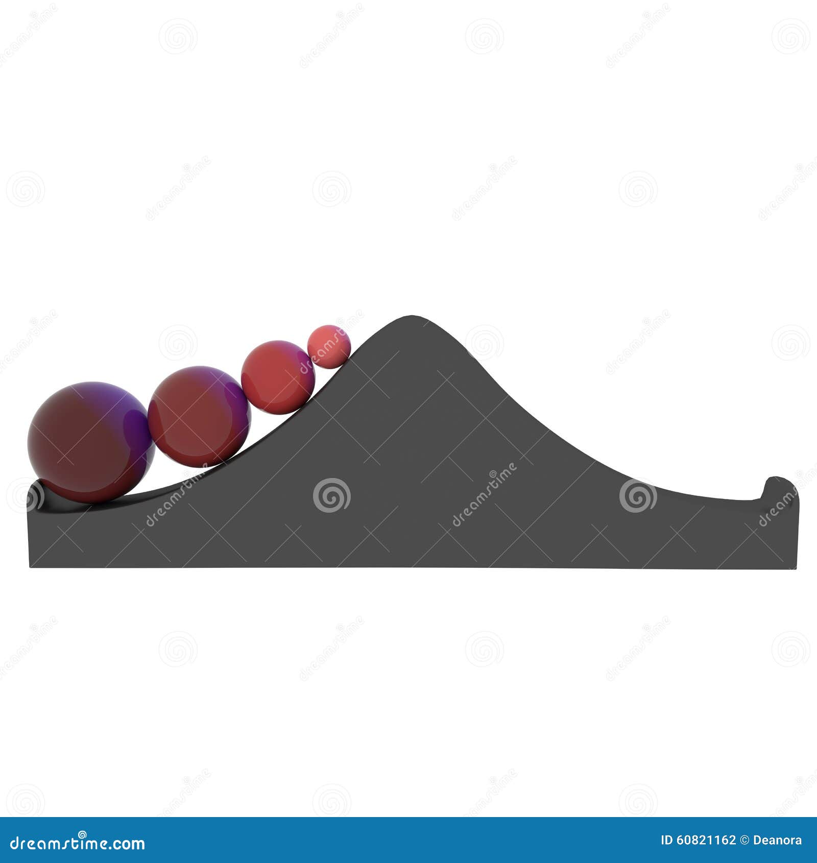 Red Colored Balls on a Slope Stock Illustration Illustration of climb