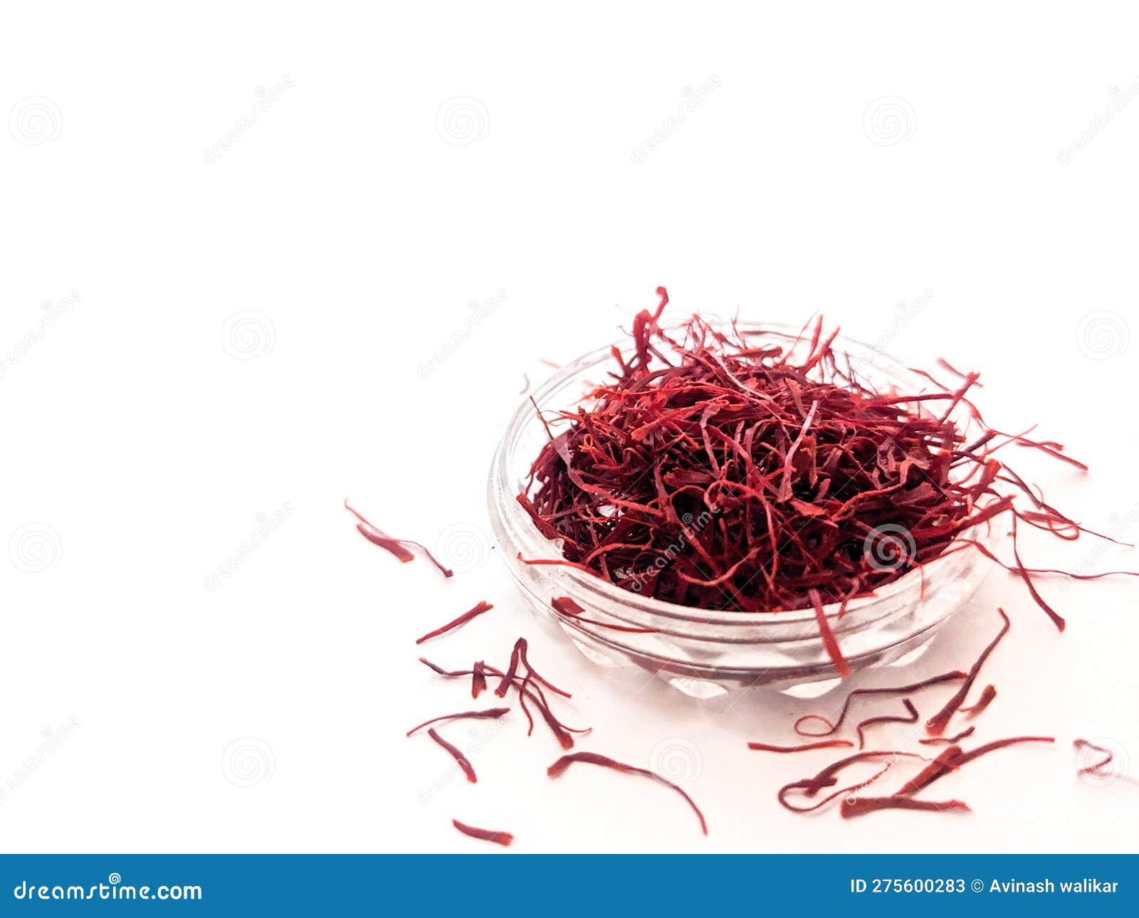 The Red Colored Saffron Isolated with the White Background Stock Image