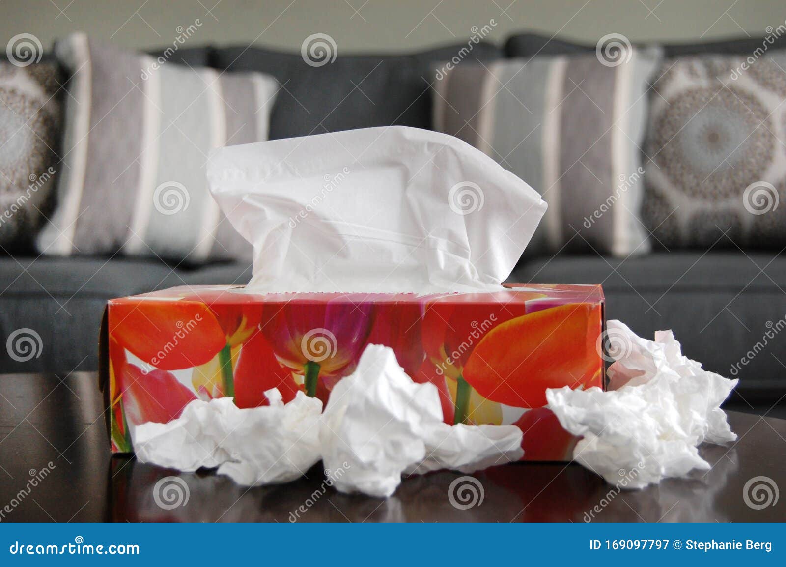 Colorful Red Box of Tissues Stock Image Image of sickness, opened