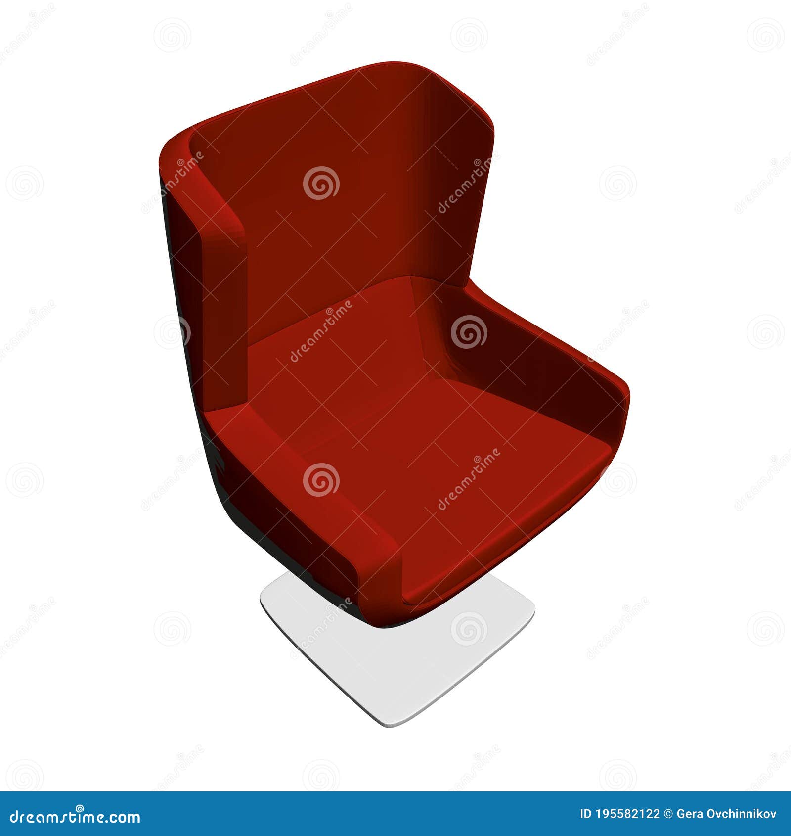Red Comfortable Chair. Isometric View. 3D. Vector Stock Vector