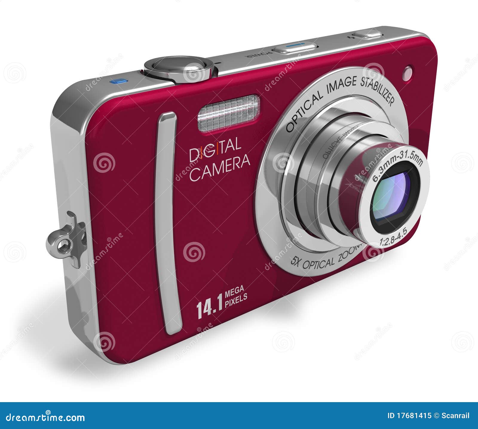 Red compact digital camera stock illustration. Illustration of optical