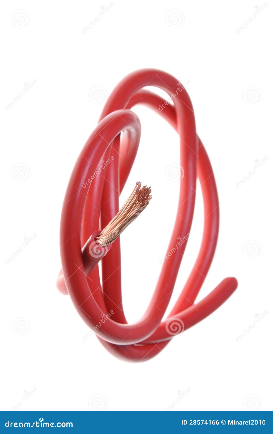 Red Copper Electrical Cable Stock Photo Image of electric, isolated