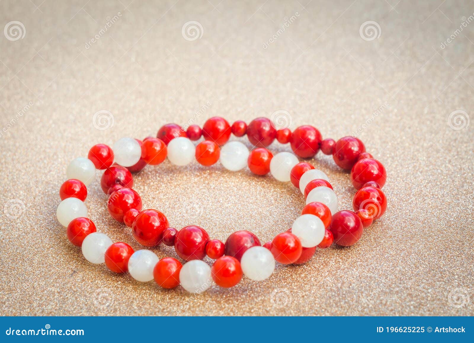 white moon stone & red jasper bracelet