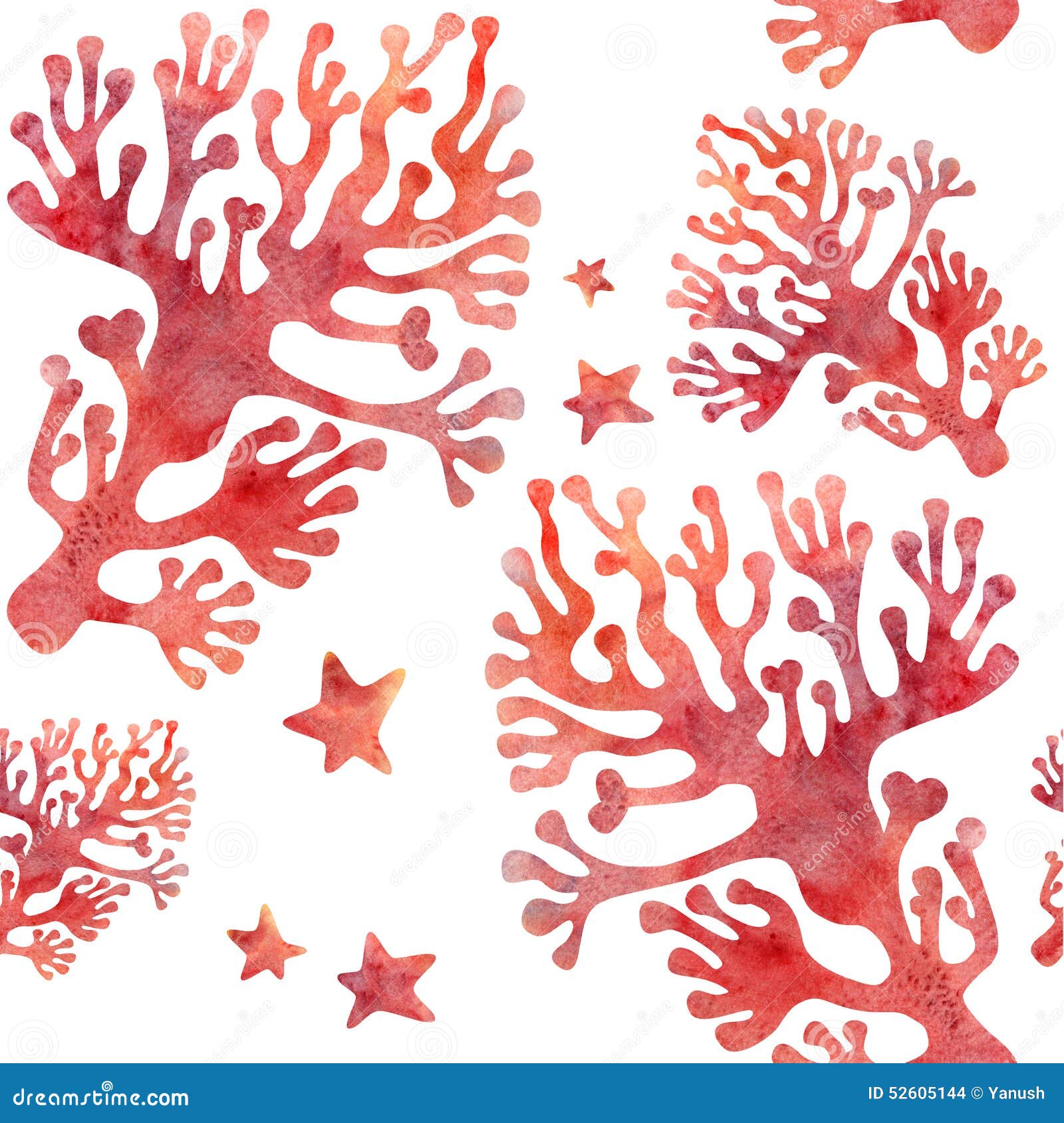 Red corals. Seamless. stock illustration. Illustration of fabric 52605144
