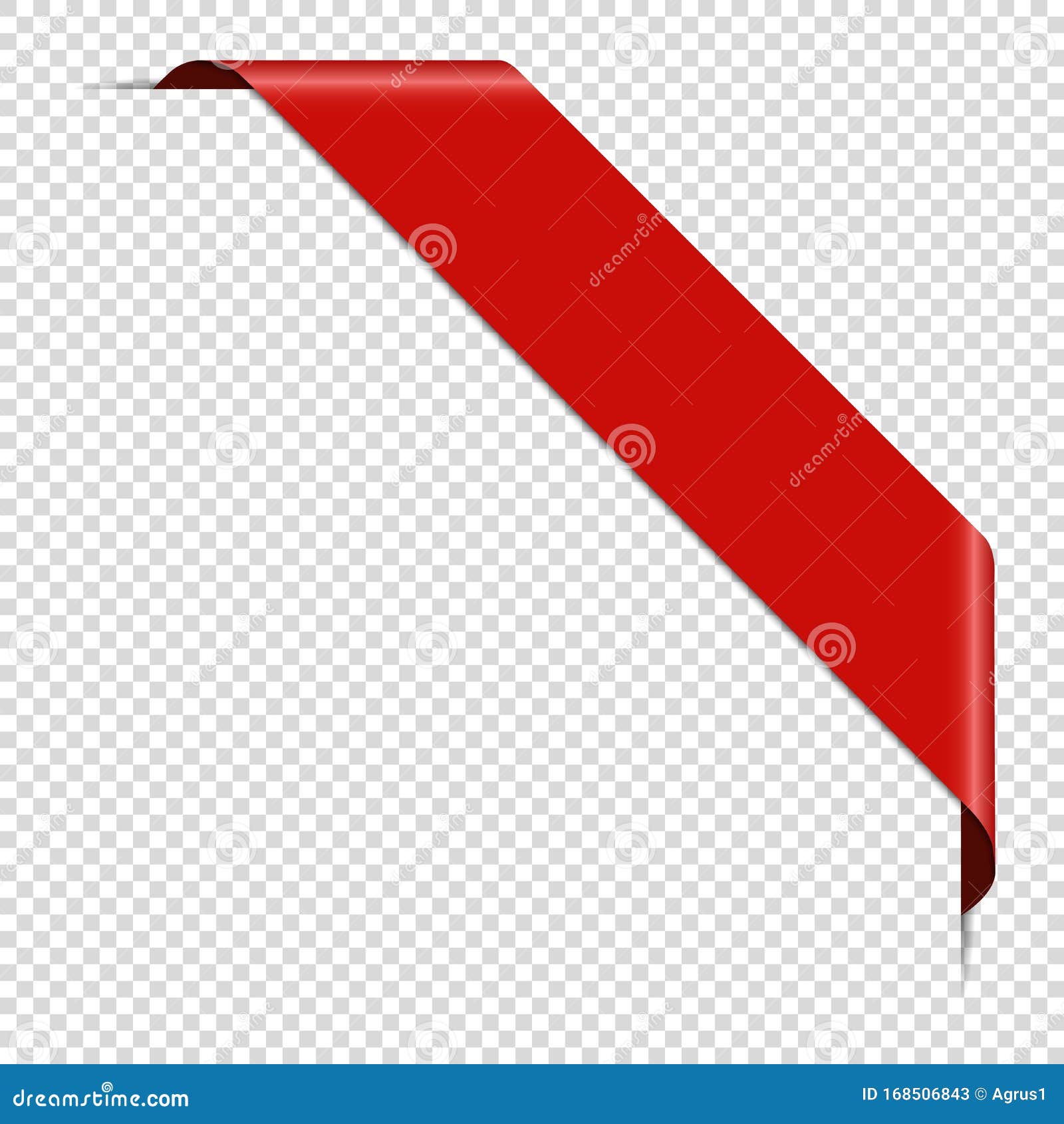Red Corner Banner on Transparent Background Stock Vector Illustration