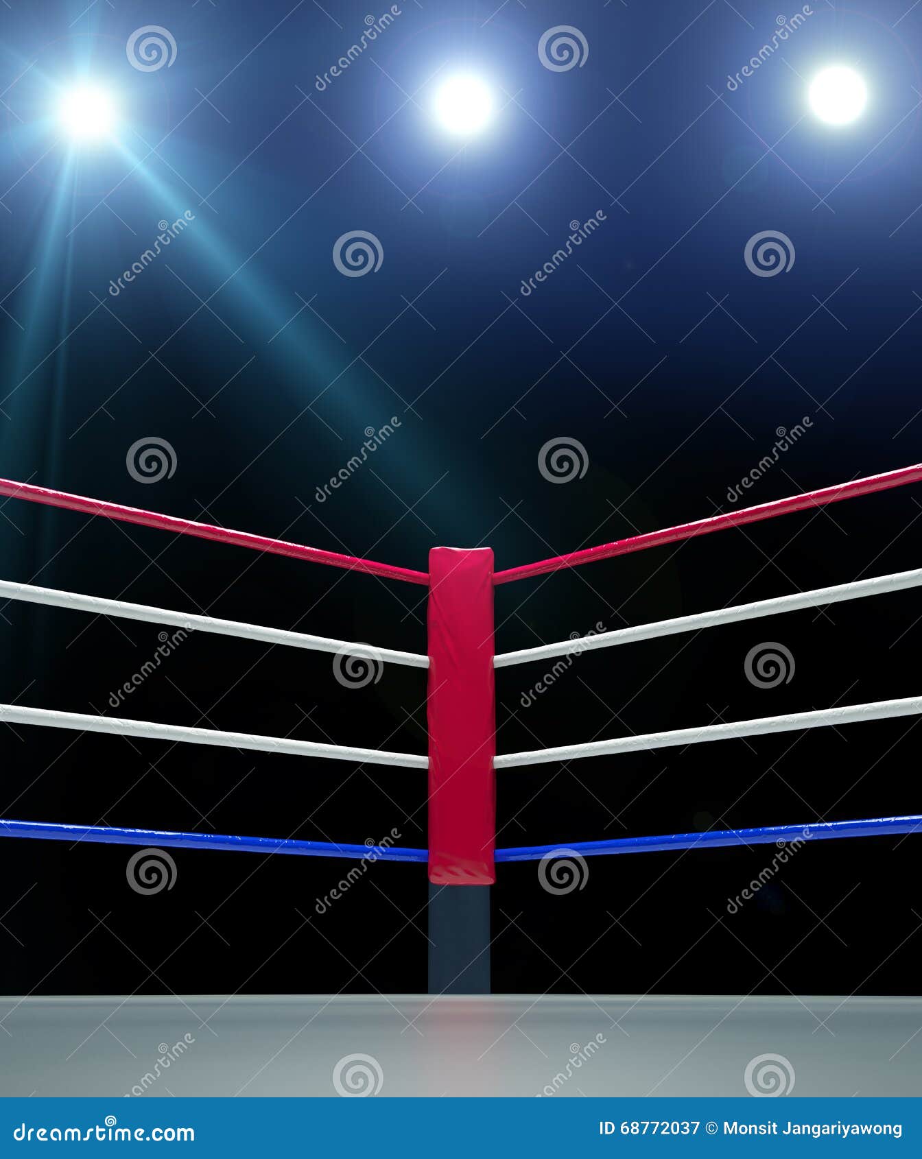 Download Red Corner Boxing Ring Background 3d Render Stock ...