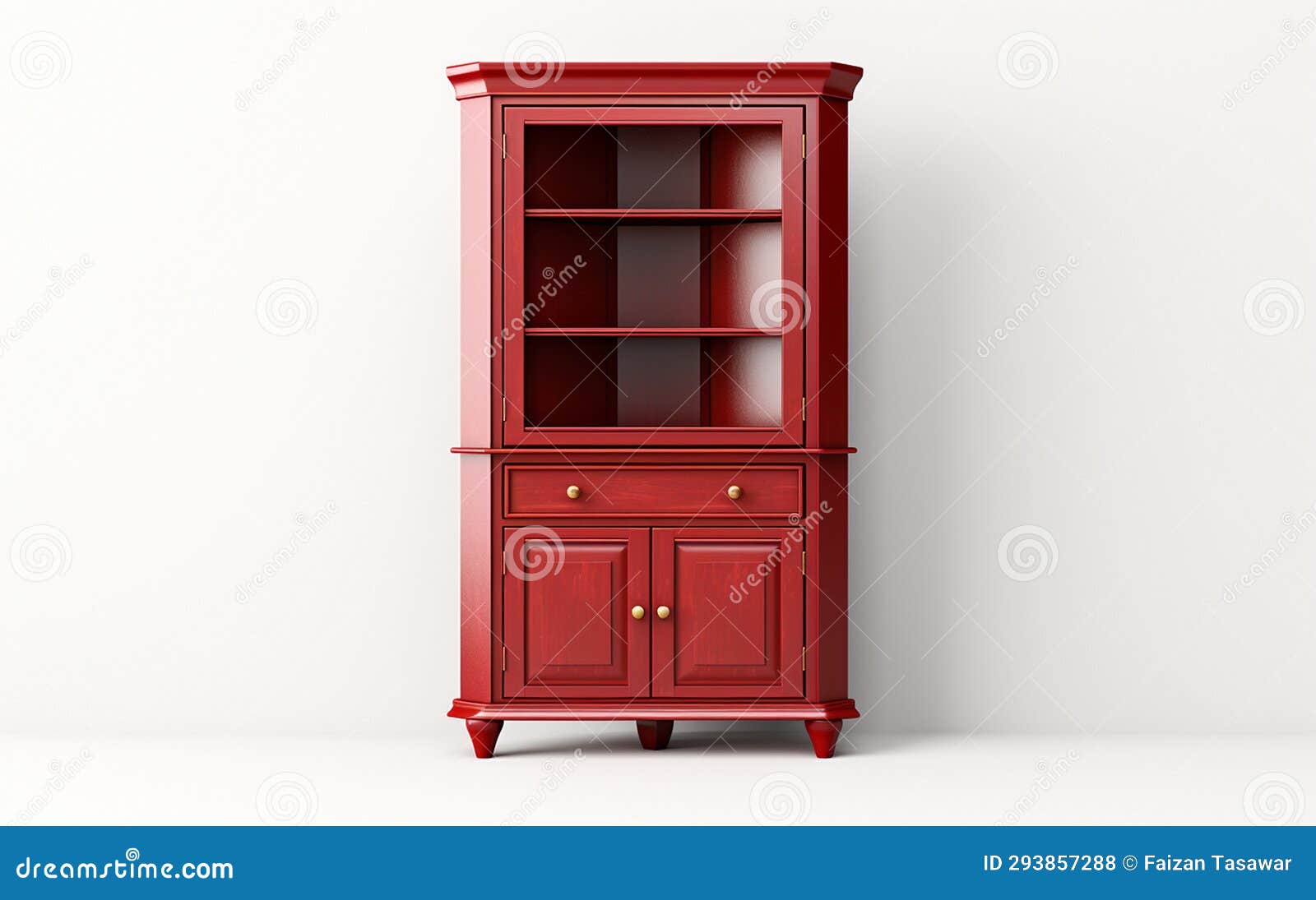 Red Corner on a Clean White Background Generative Ai Stock