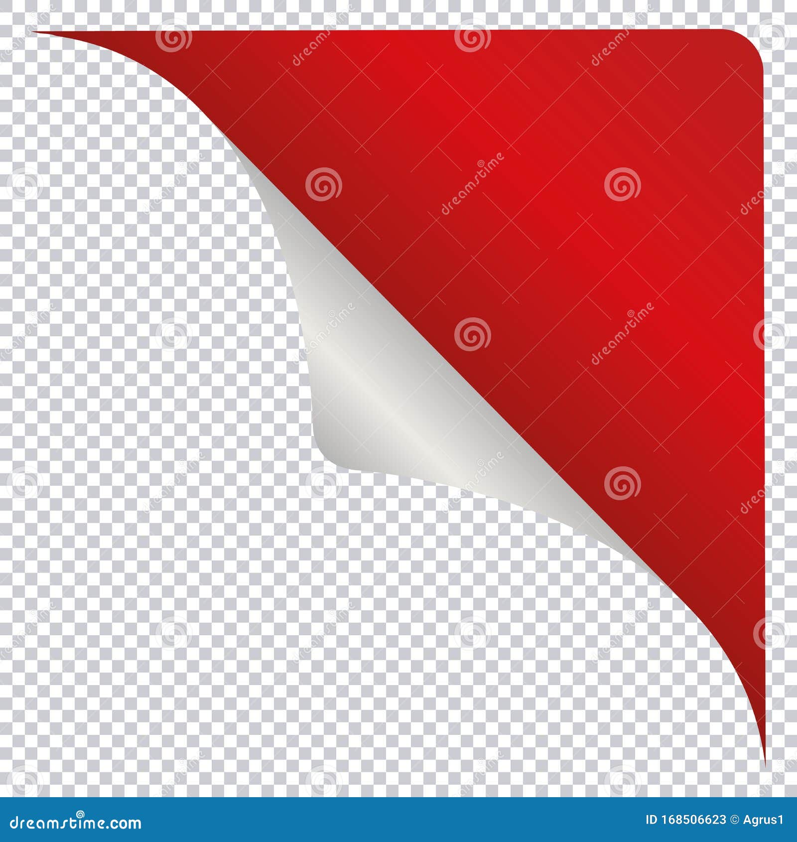 Red Corner Sticker Banners on Transparent Background Stock Vector