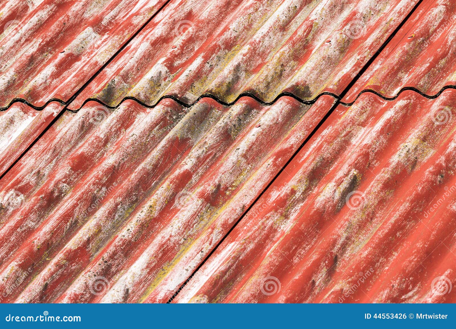 Red Corrugated Asbestos Roof Stock Photo - Image: 44553426