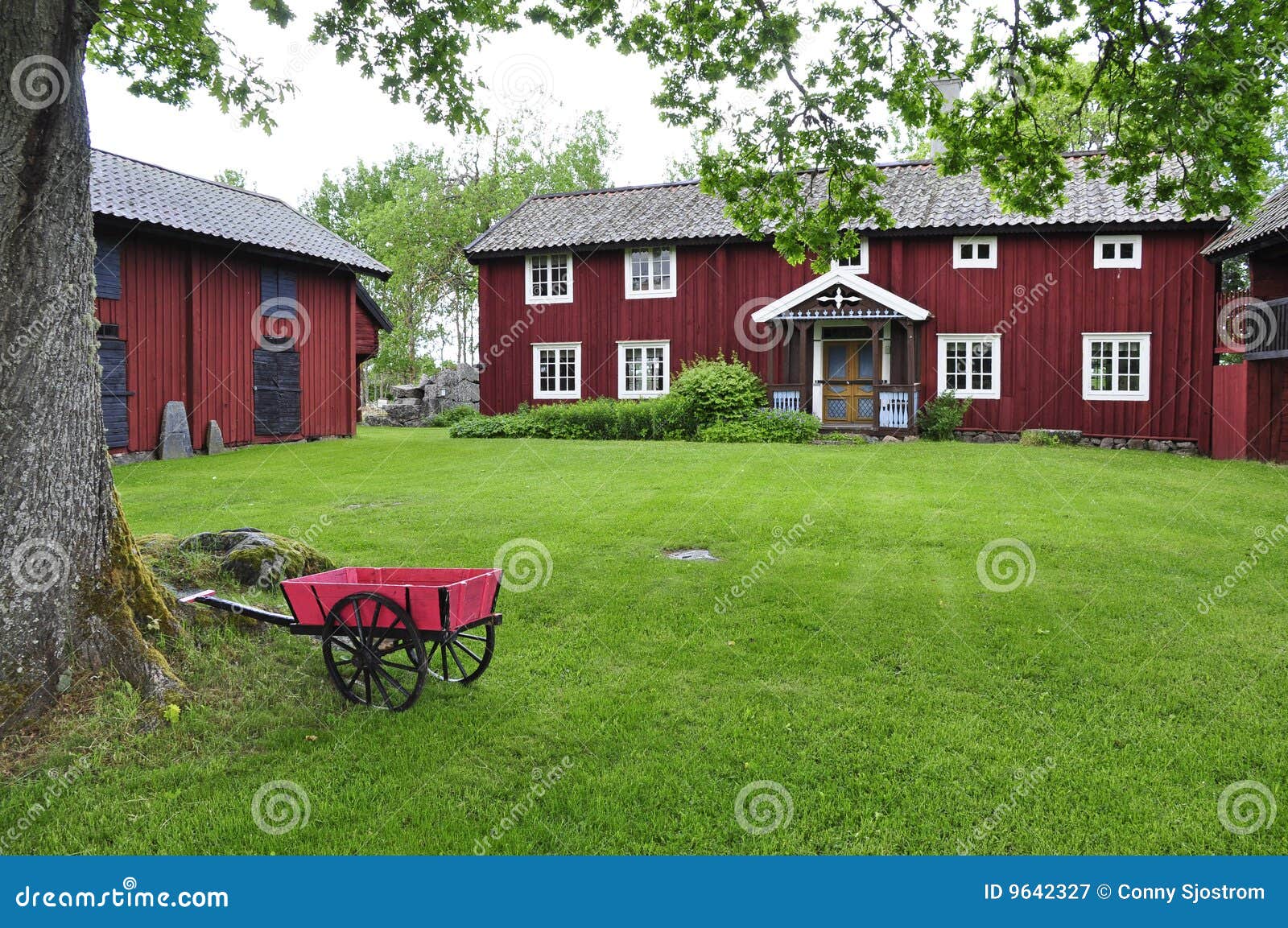 Red cottage stock image. Image of residential, domicile 9642327