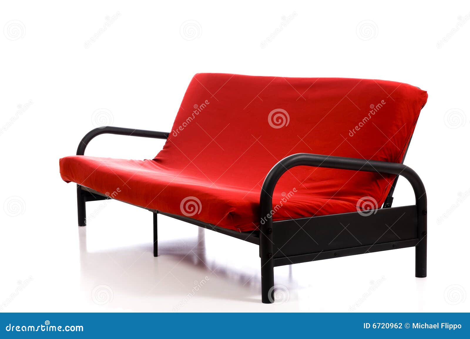 A Red Couch on White stock photo. Image of loveseat, fabric 6720962