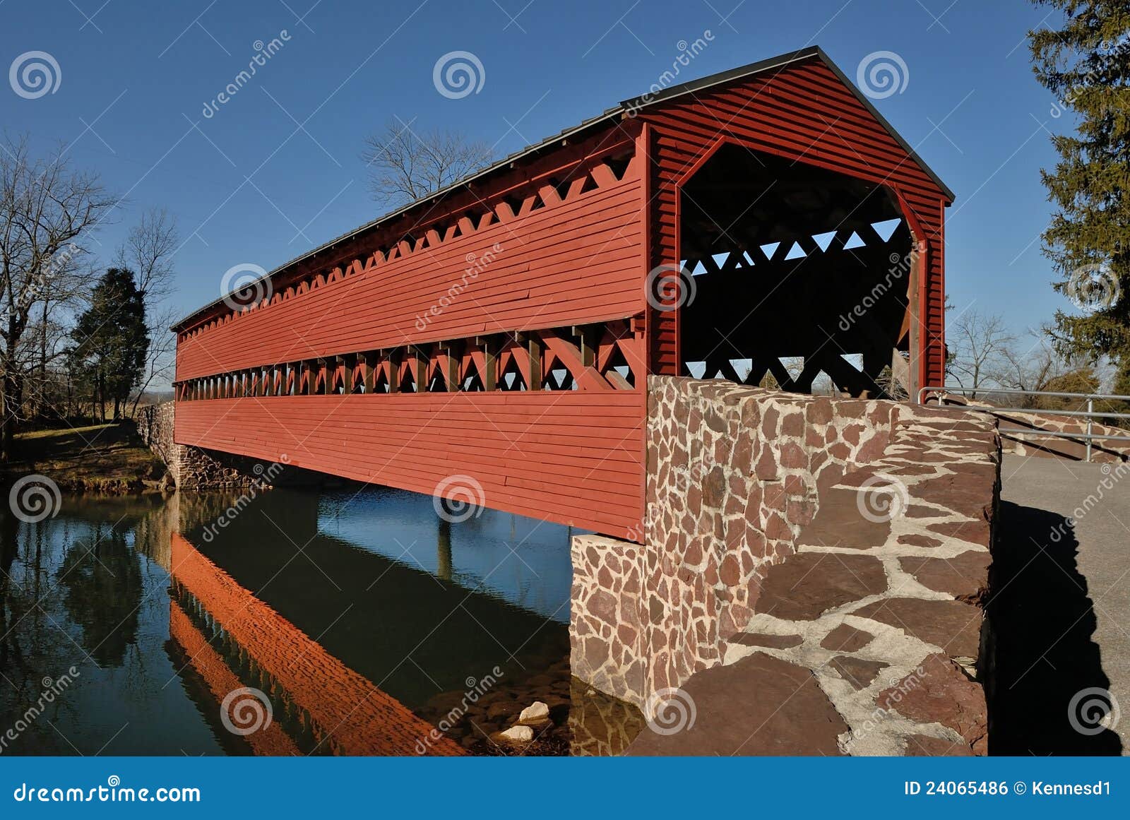 Red covered bridge