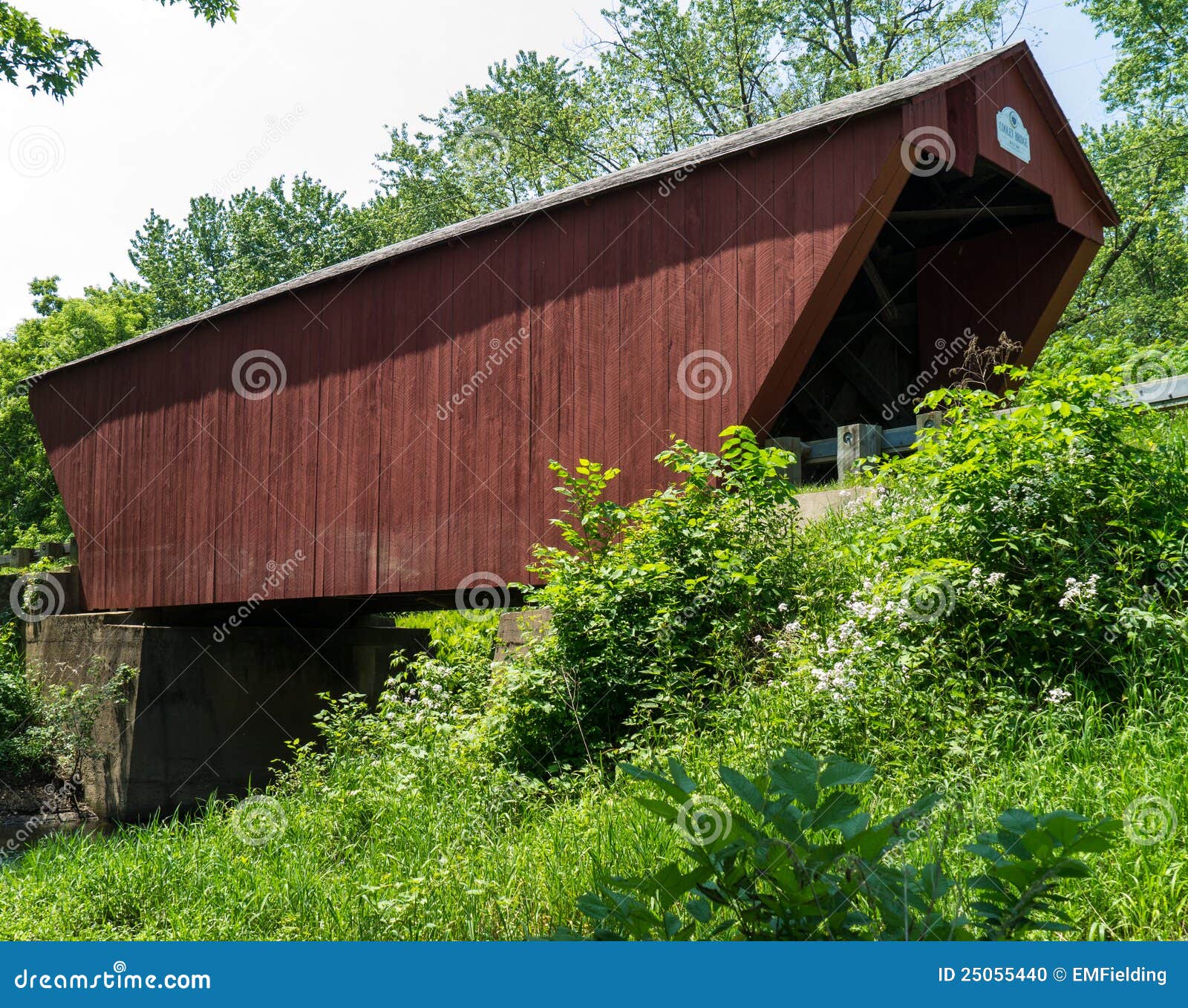 Red Covered Bridge, Pittsford VT Stock Photo Image of wood, creek