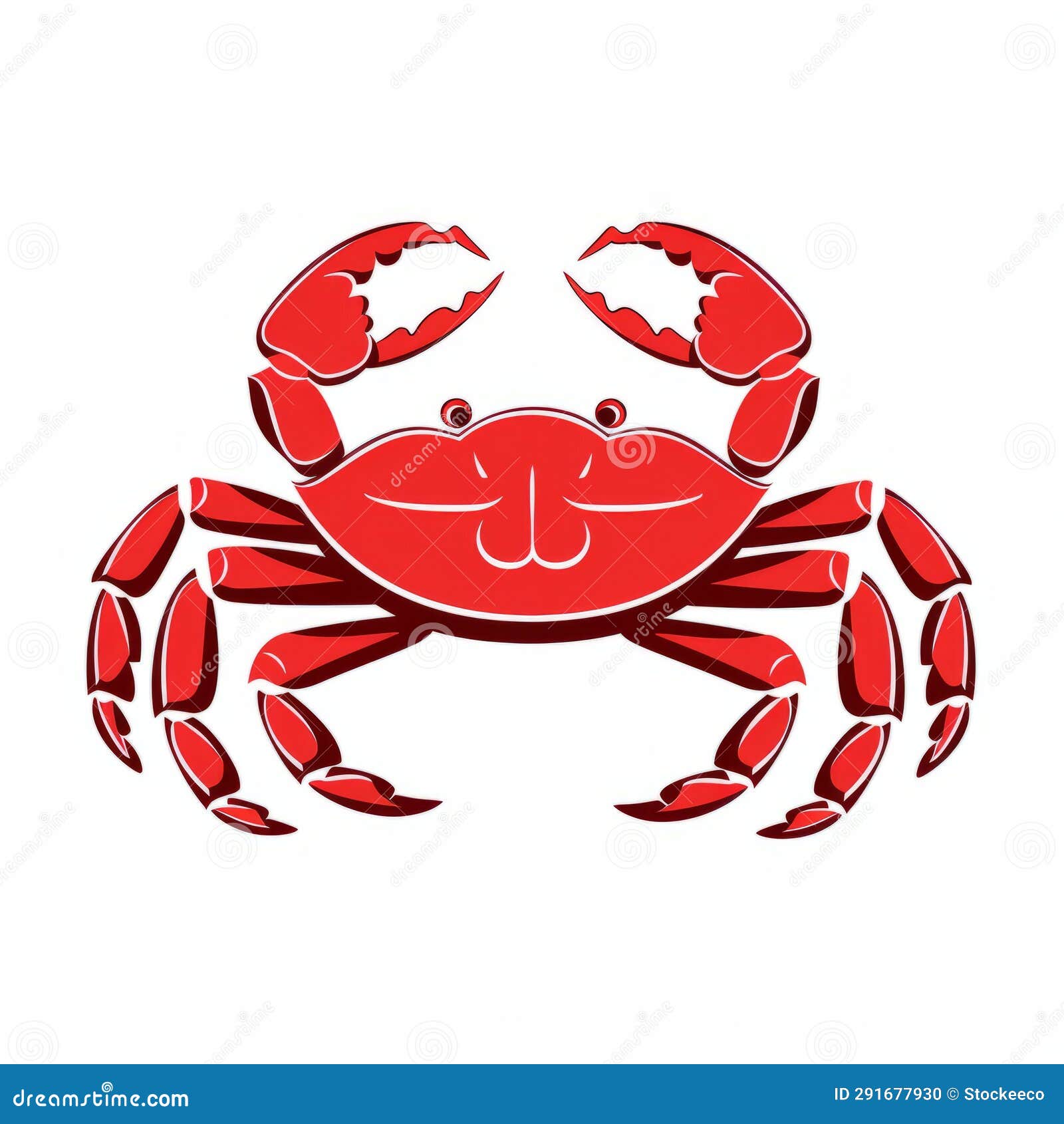 red crab logo: caricature-like  with strong facial expression