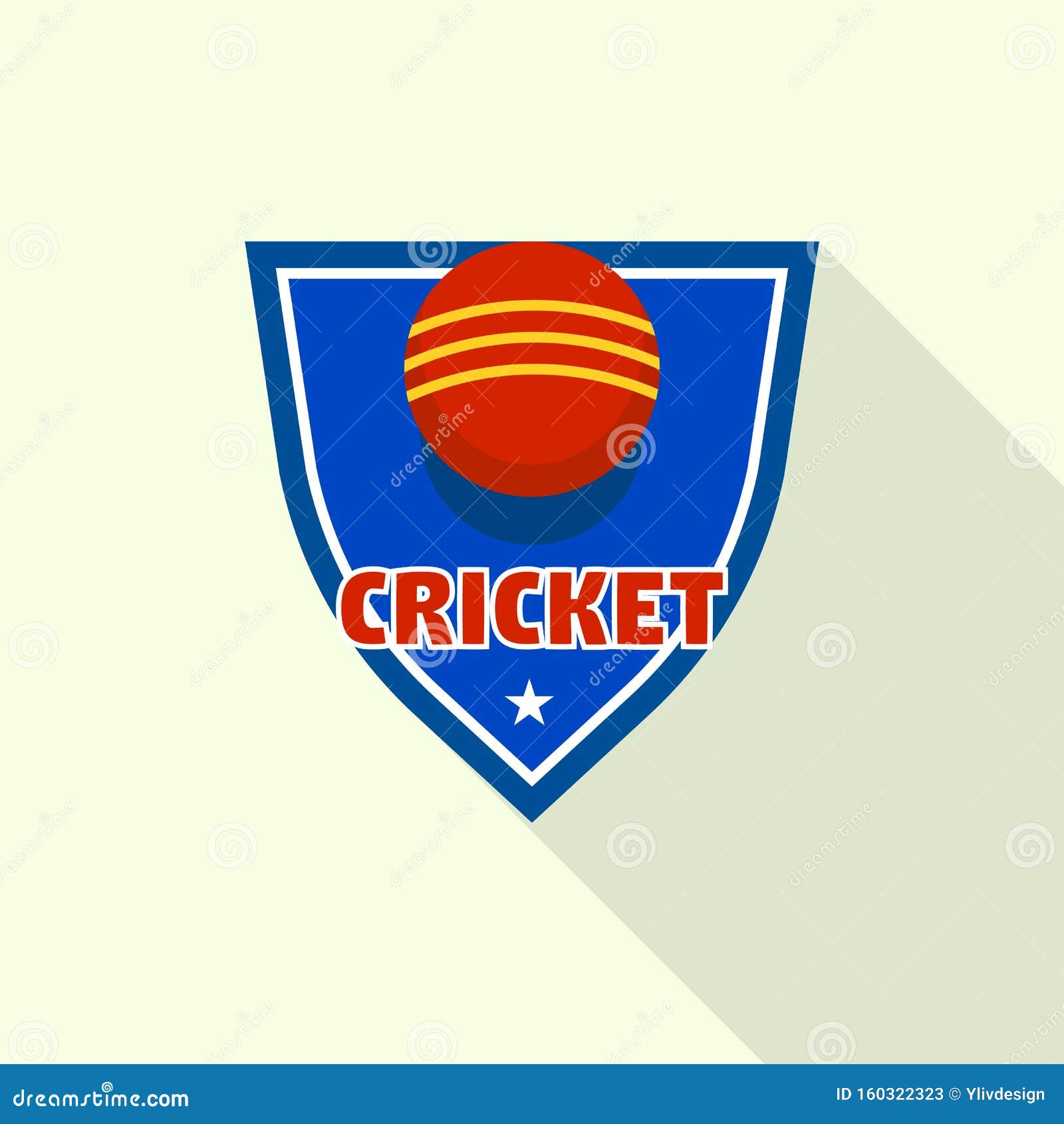 Red Cricket Ball Logo, Flat Style Stock Vector Illustration of circle