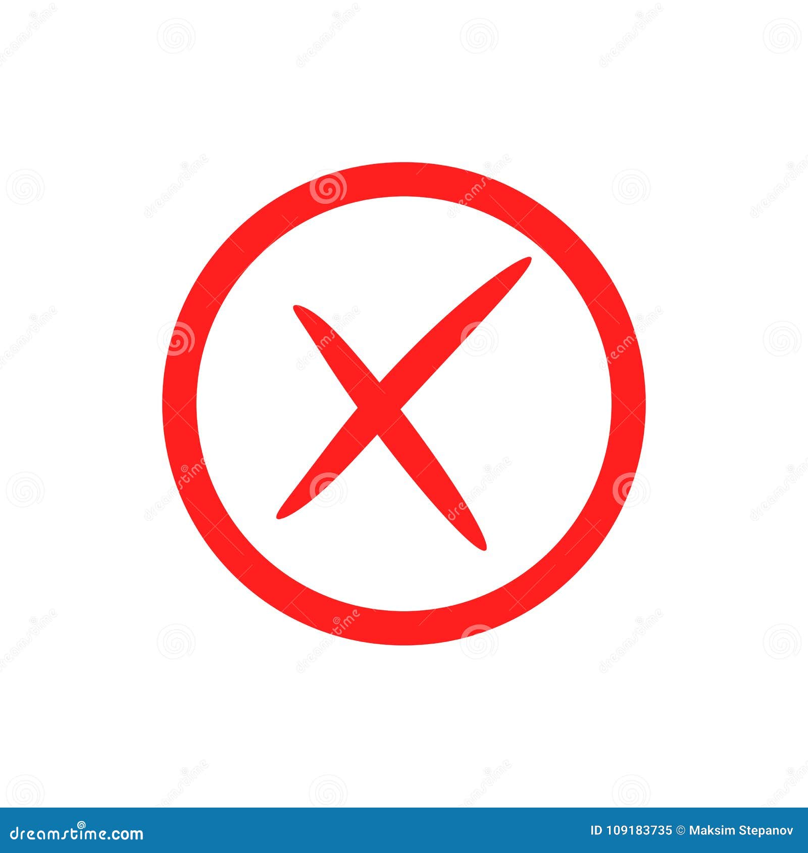 Red Cross Mark Icon. Vector Crosskmark Button. X Symbol Stock Vector -  Illustration of background, outline: 109183735