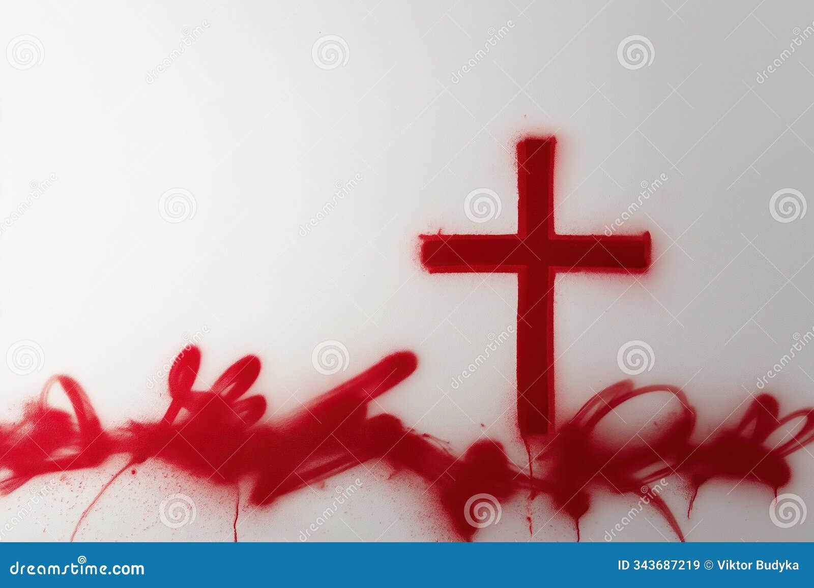 red cross on white background with chaotic red, black graffiti. dynamic, energetic, vibrant, bold, motion, splash, splatter,