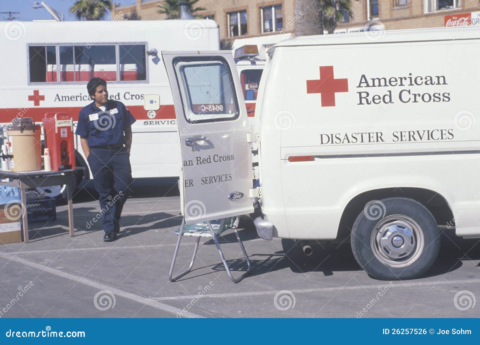 Worker Of The Red Cross Of Serbia Crveni Krst Srbije Driving A Truck At