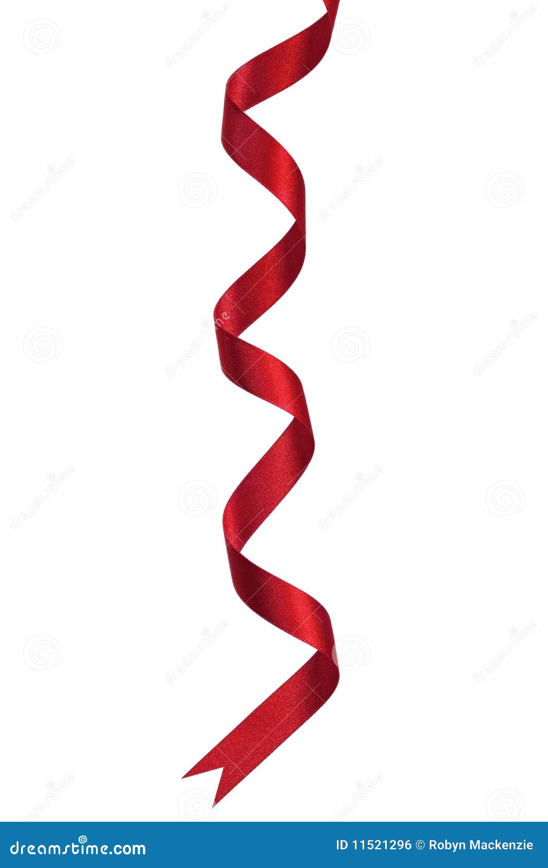 Curled Red Satin Ribbon Stock Photo - Download Image Now - Ribbon