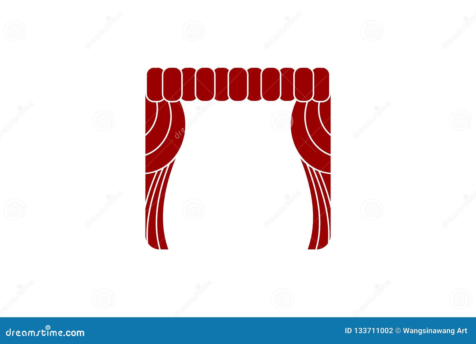 Red Curtain Logo Designs Inspiration Isolated on White Background