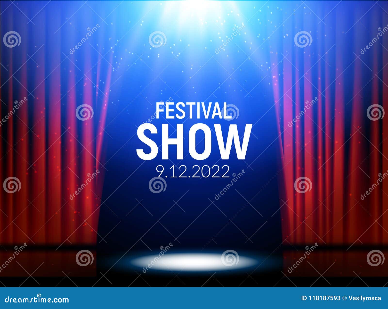 Red Curtains Theater Scene Stage Backdrop. Vector Show Background  Performance Concert Stock Vector - Illustration of club, dark: 118187593