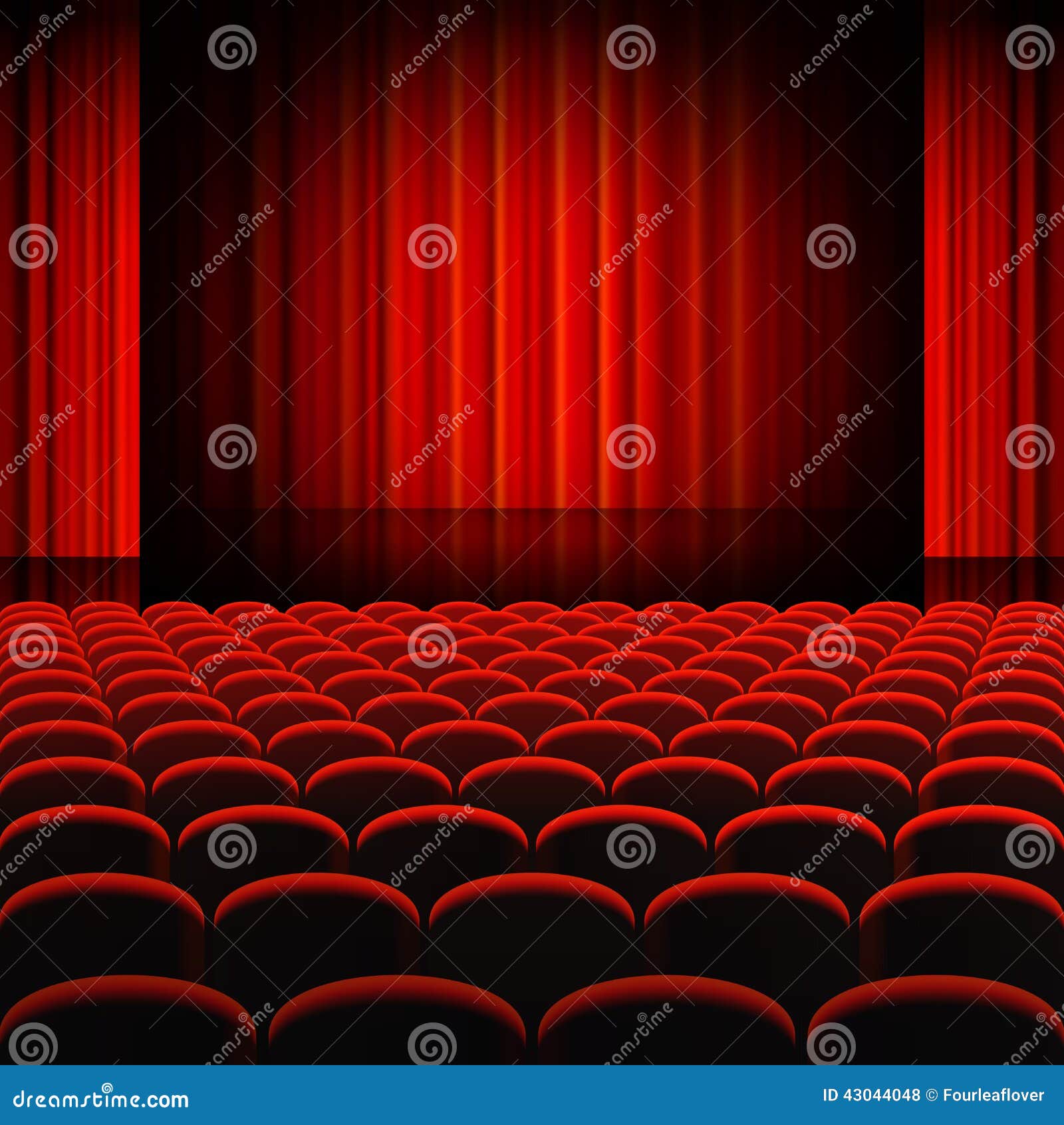 Red Curtains Theater Stage stock vector. Illustration of view - 43044048