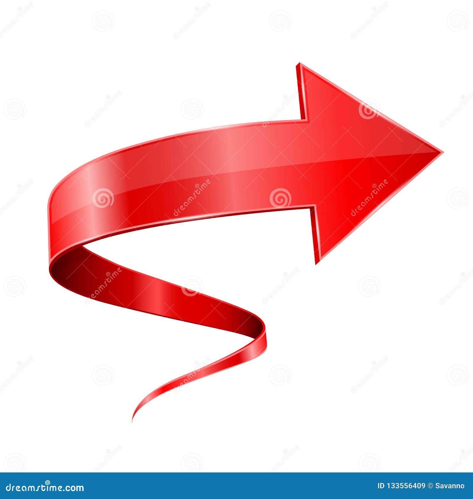 Download Red 3d Arrow. Spiral Web Icon Stock Vector - Illustration ...