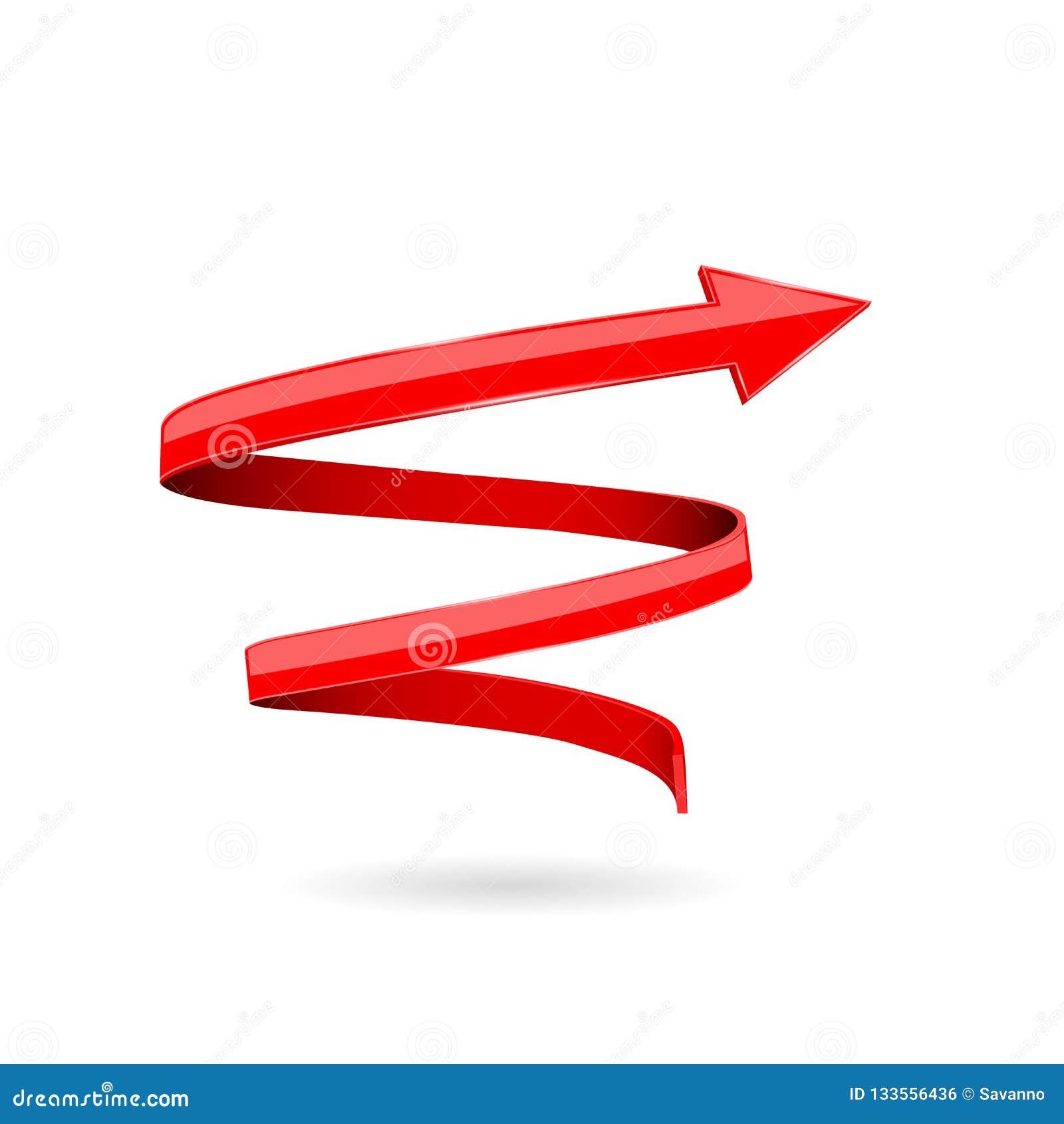 Download Red 3d Arrow. Spiral Web Icon Stock Vector - Illustration ...
