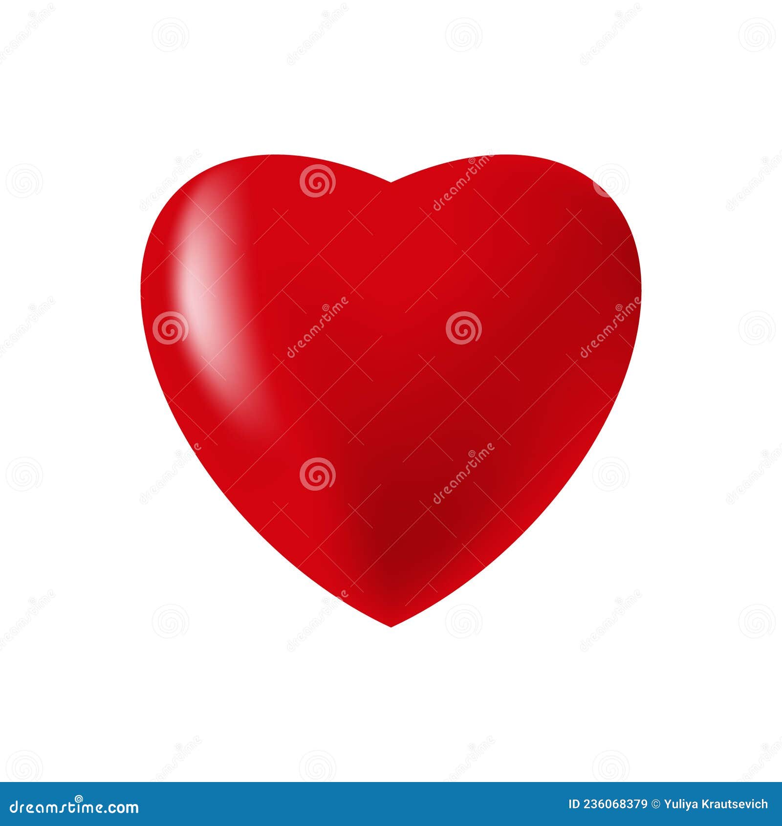 Red 3d Heart on White Background. Vector Stock Vector Illustration of