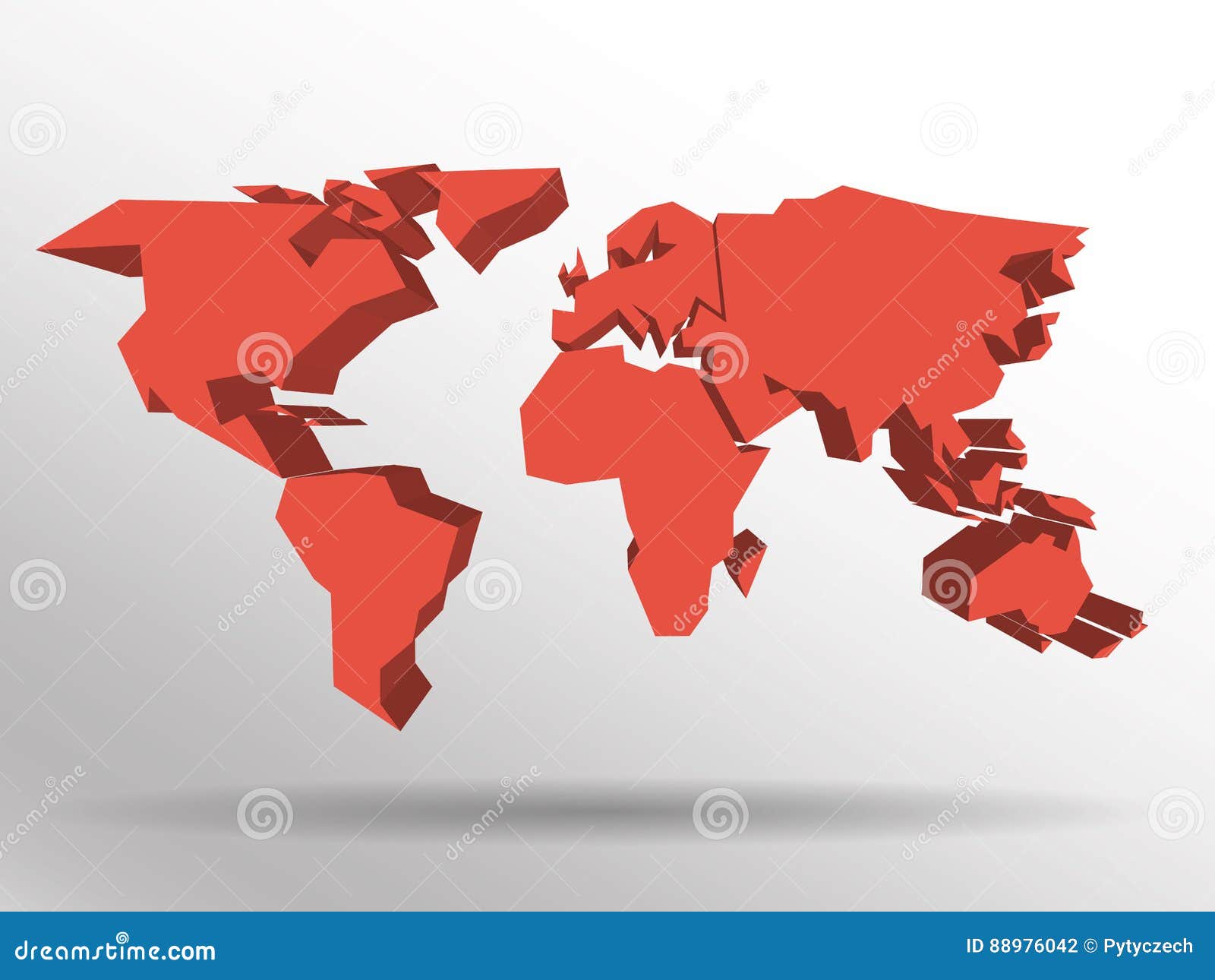 Red 3D Map of World with Dropped Shadow on Background. Worldwide Theme  Wallpaper Stock Vector - Illustration of continent, australia: 88976042