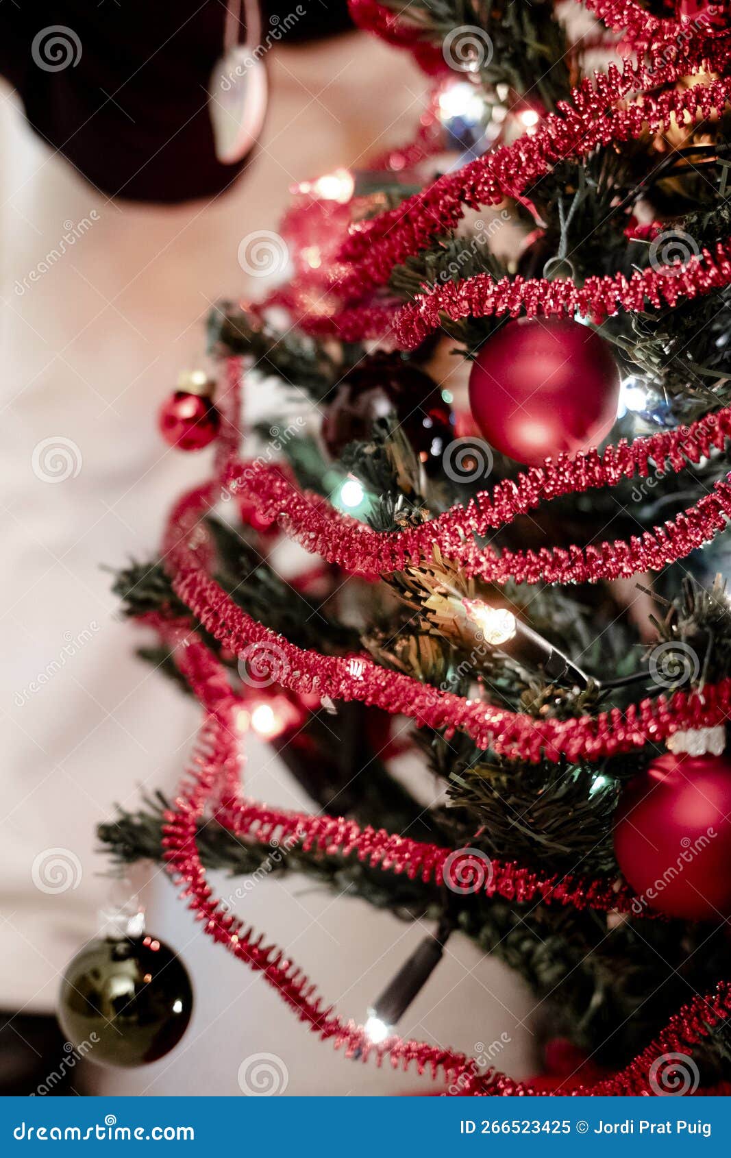 Red Decoration on a Christmas Tree Stock Image Image of decoration, tree 266523425