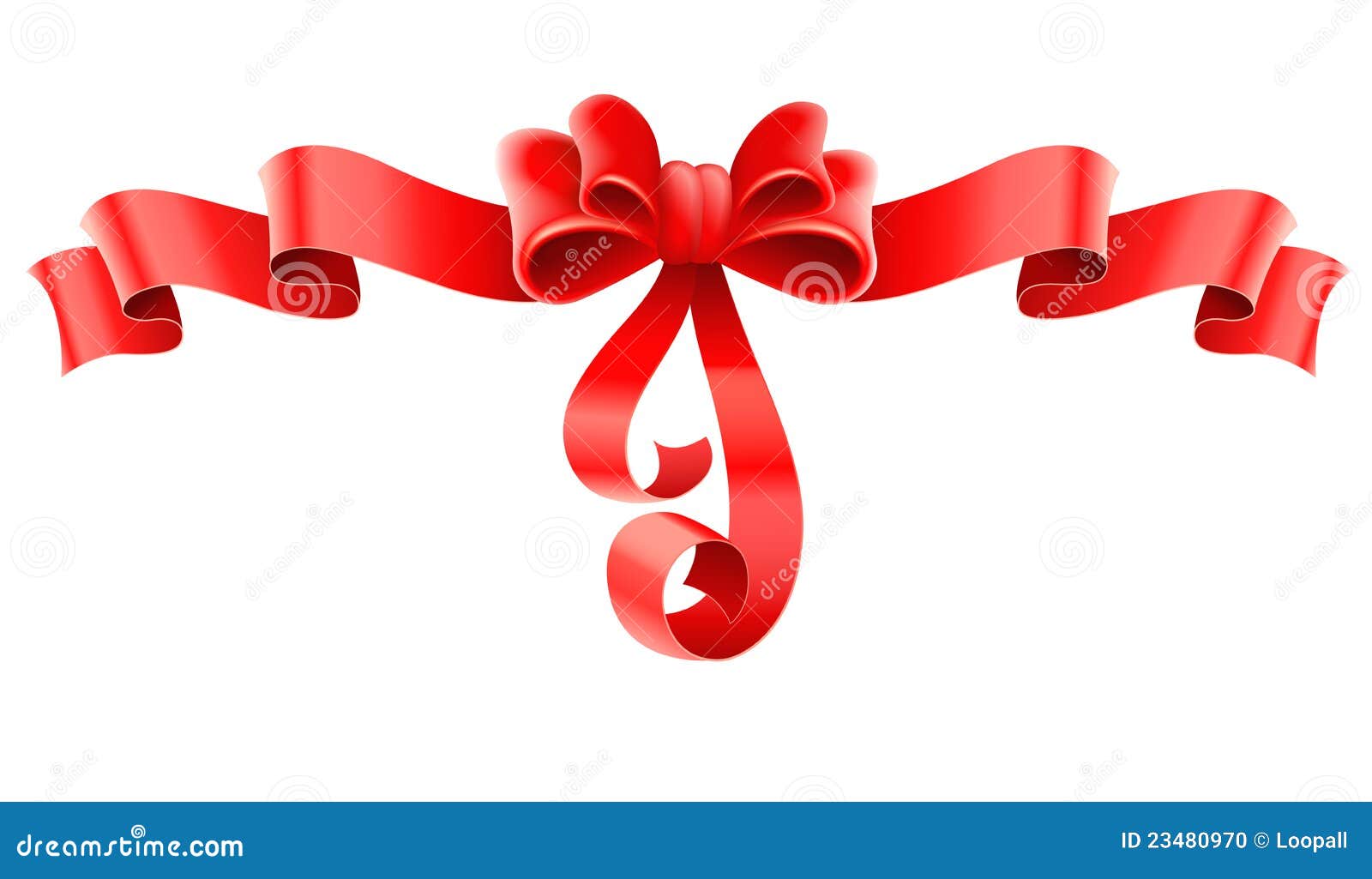 Red Decorative Bow with Ribbon Stock Vector Illustration of isolated